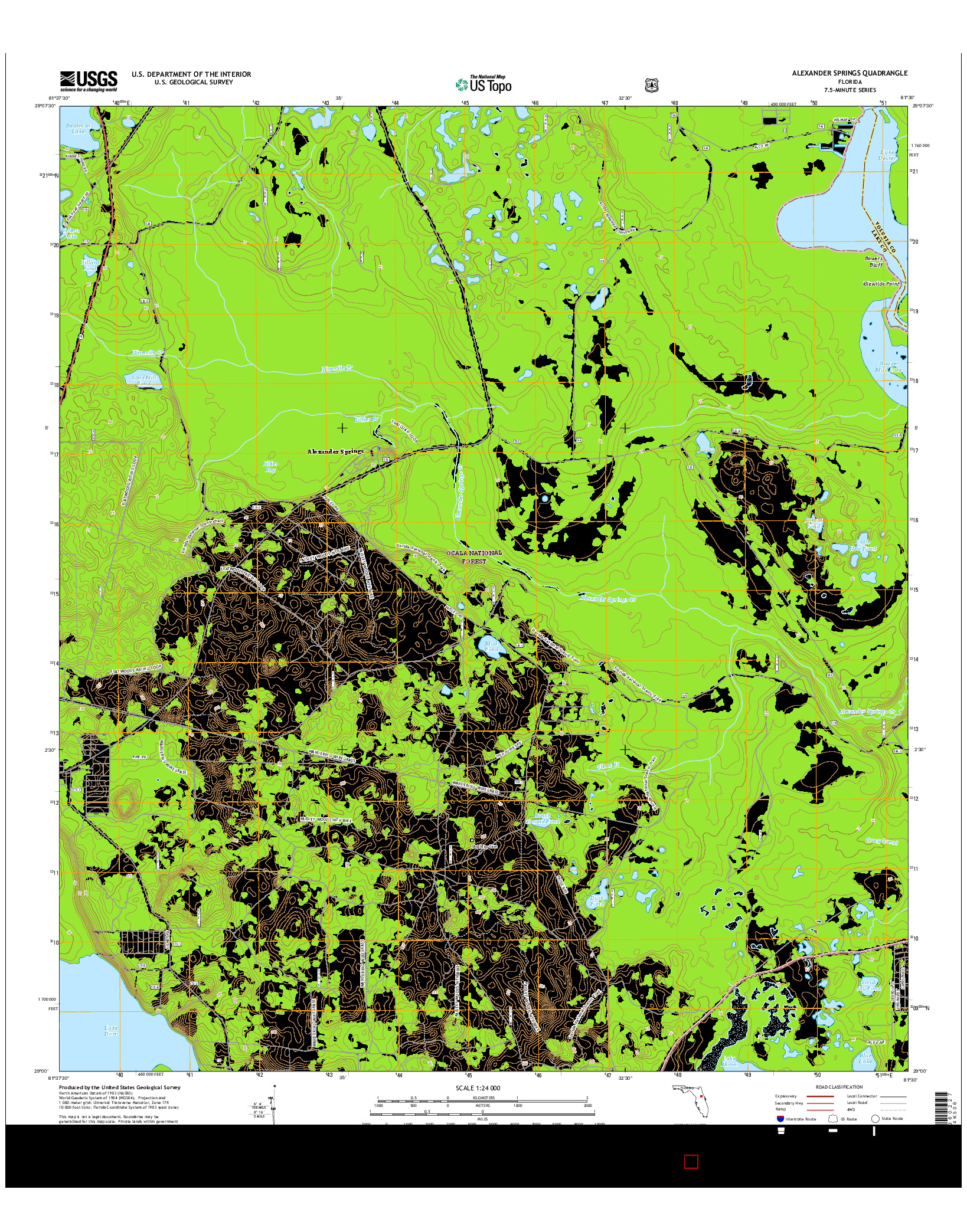 USGS US TOPO 7.5-MINUTE MAP FOR ALEXANDER SPRINGS, FL 2015