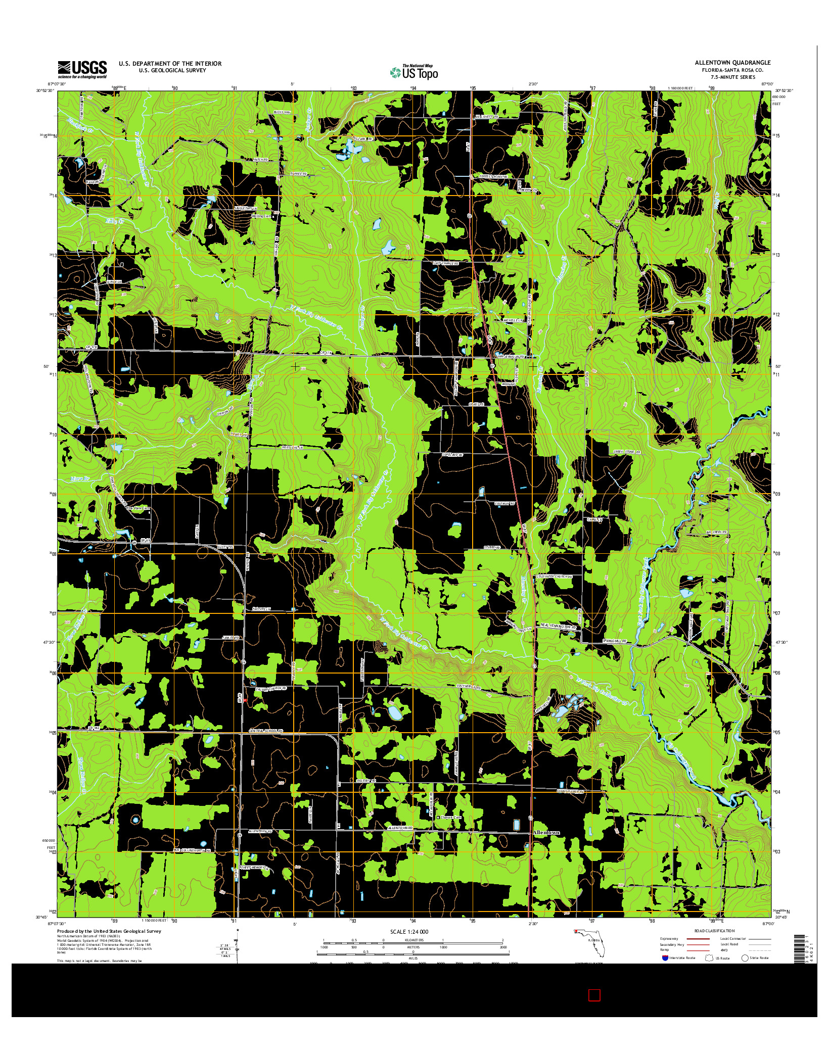 USGS US TOPO 7.5-MINUTE MAP FOR ALLENTOWN, FL 2015