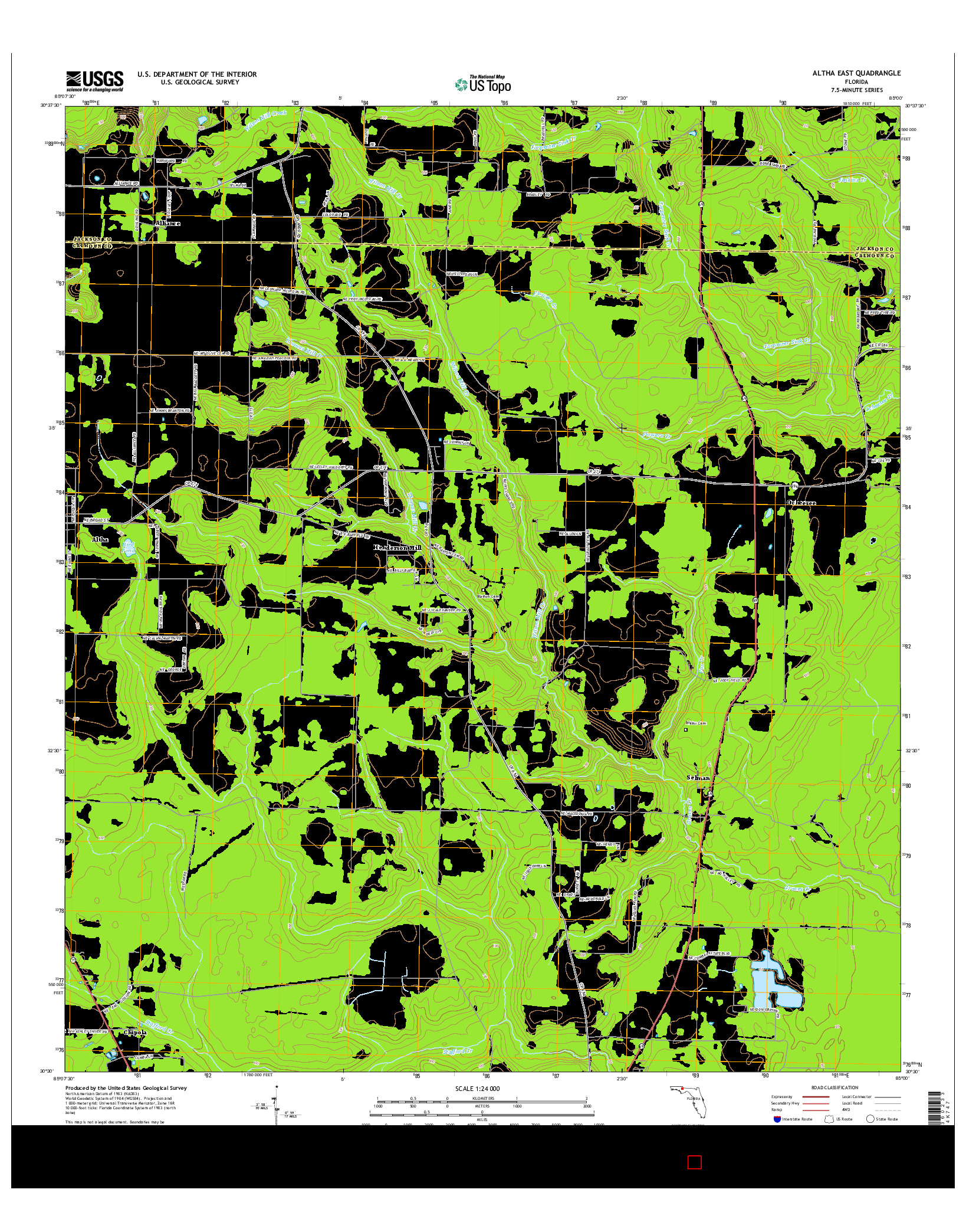 USGS US TOPO 7.5-MINUTE MAP FOR ALTHA EAST, FL 2015