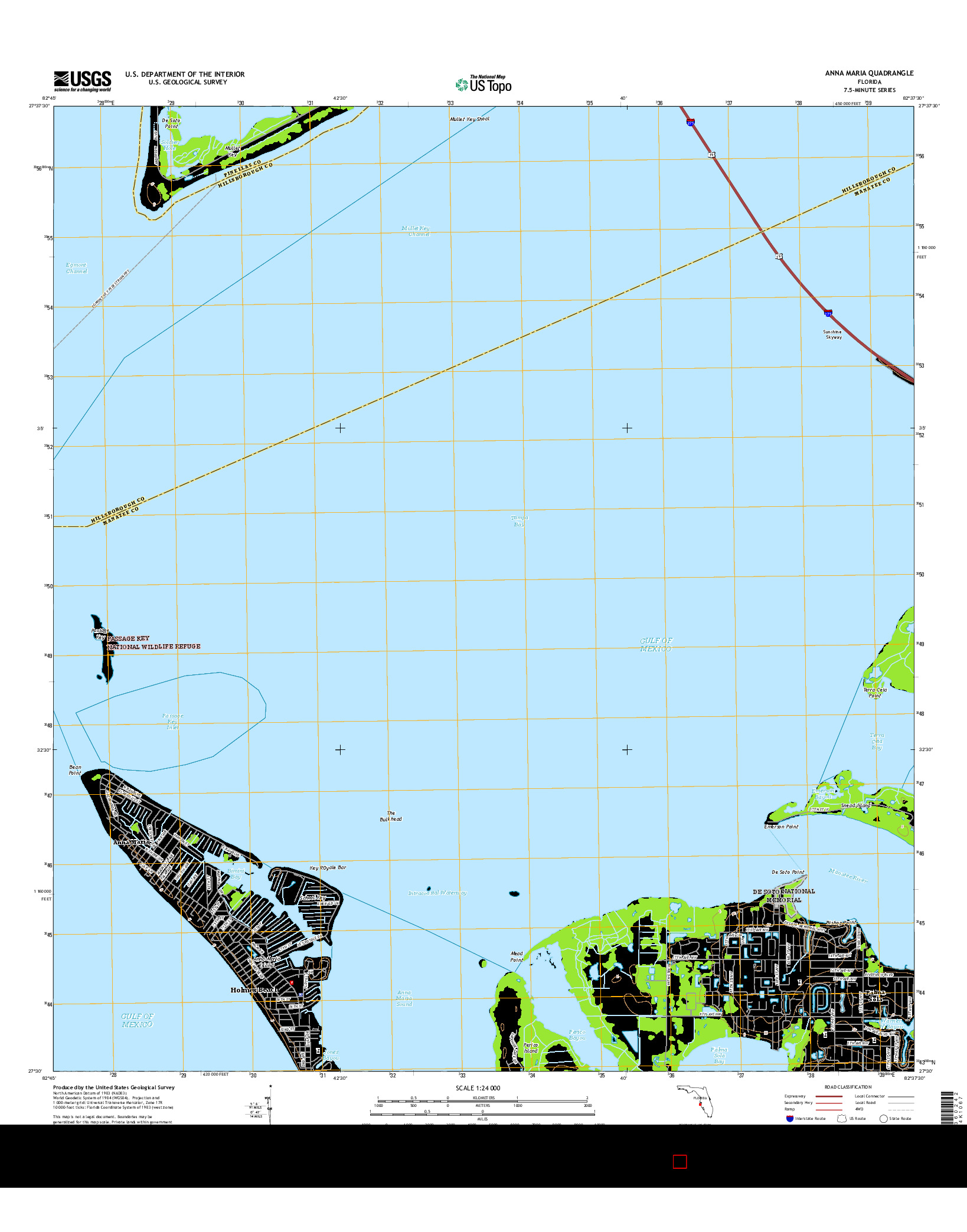 USGS US TOPO 7.5-MINUTE MAP FOR ANNA MARIA, FL 2015