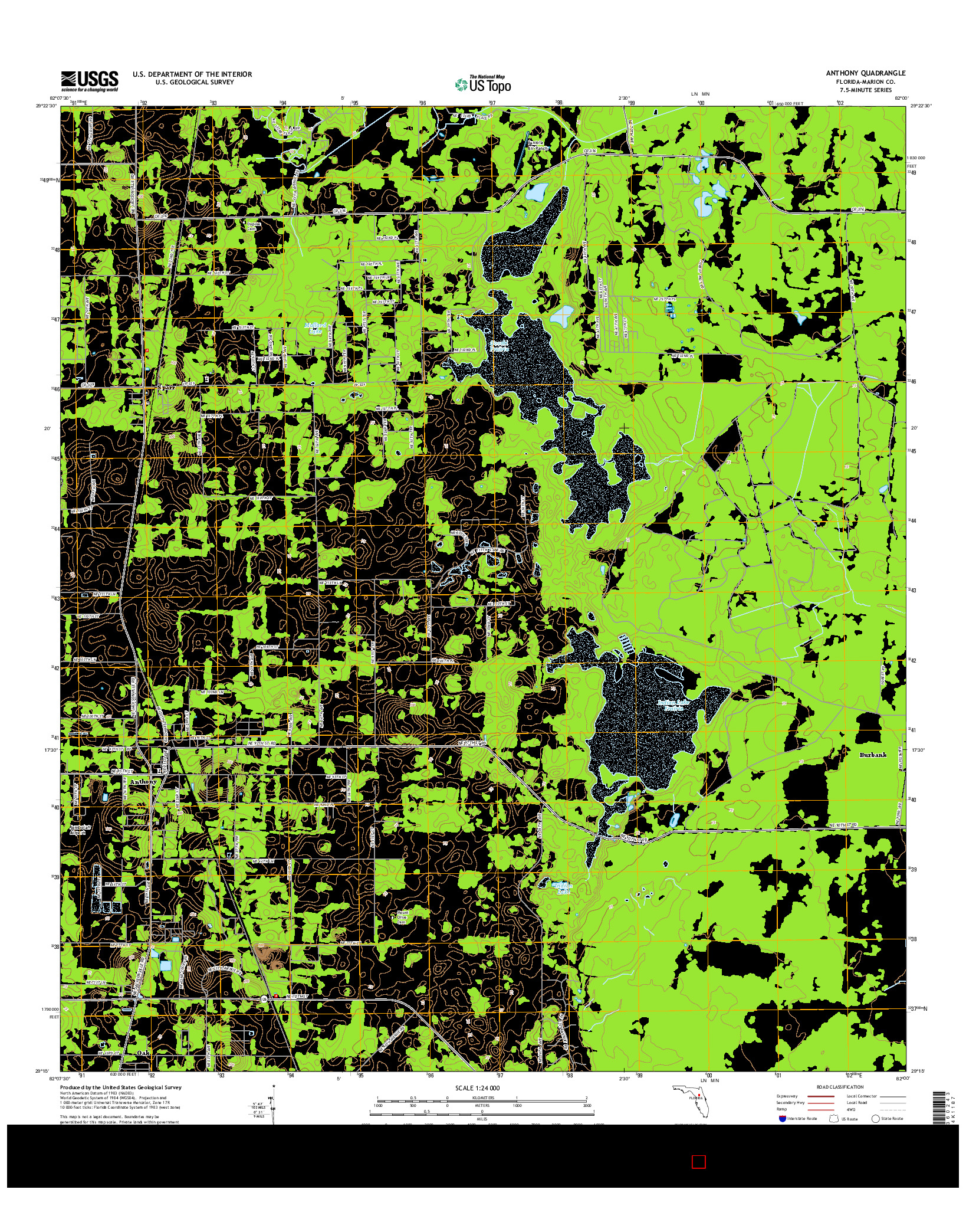 USGS US TOPO 7.5-MINUTE MAP FOR ANTHONY, FL 2015