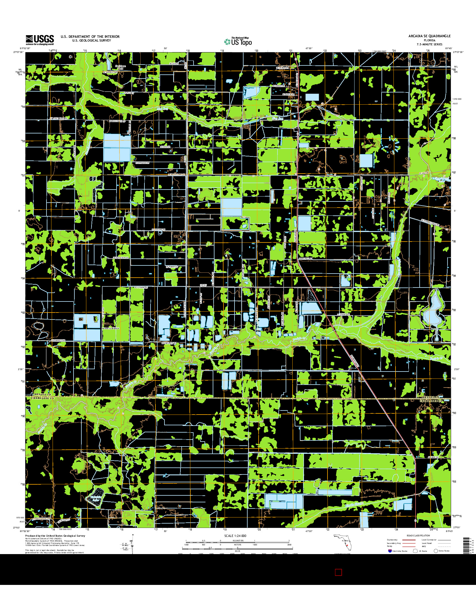 USGS US TOPO 7.5-MINUTE MAP FOR ARCADIA SE, FL 2015