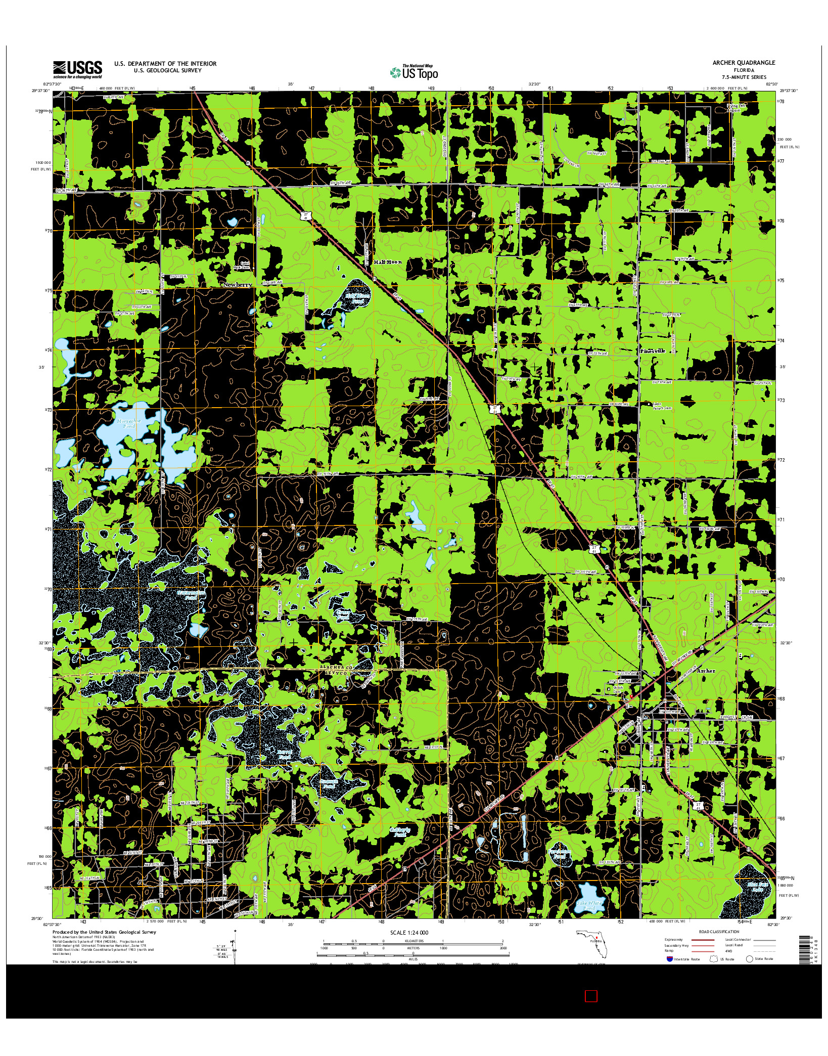 USGS US TOPO 7.5-MINUTE MAP FOR ARCHER, FL 2015