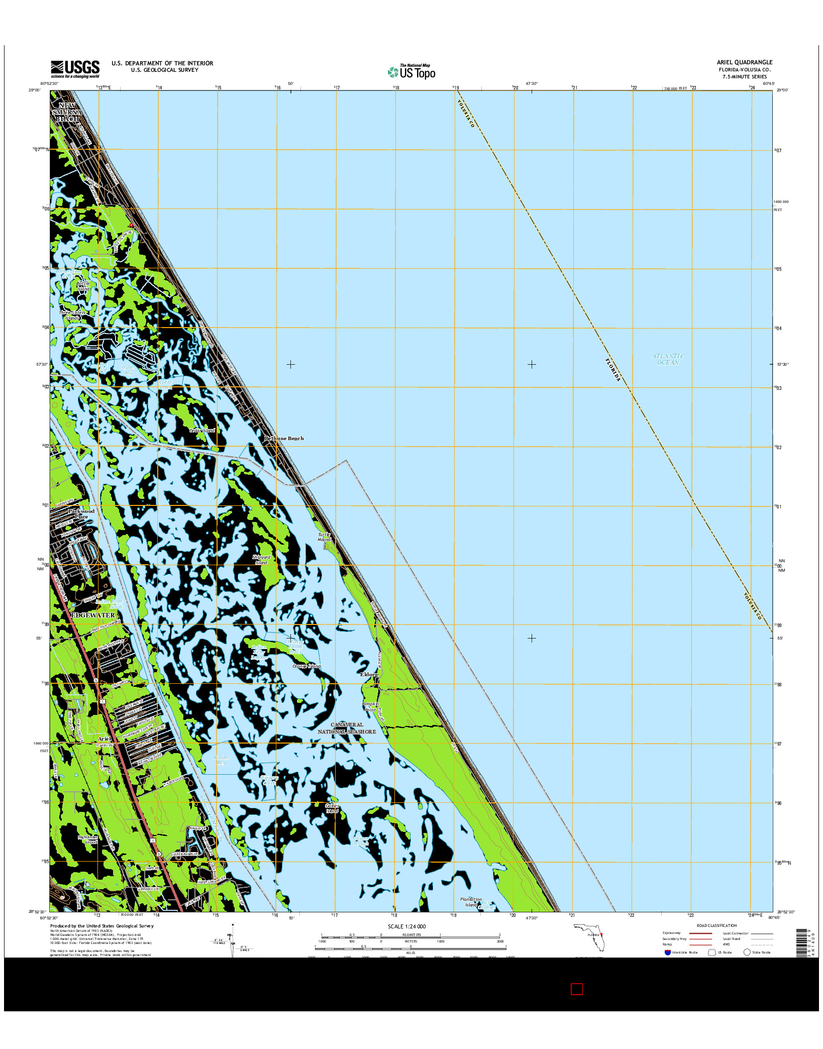 USGS US TOPO 7.5-MINUTE MAP FOR ARIEL, FL 2015