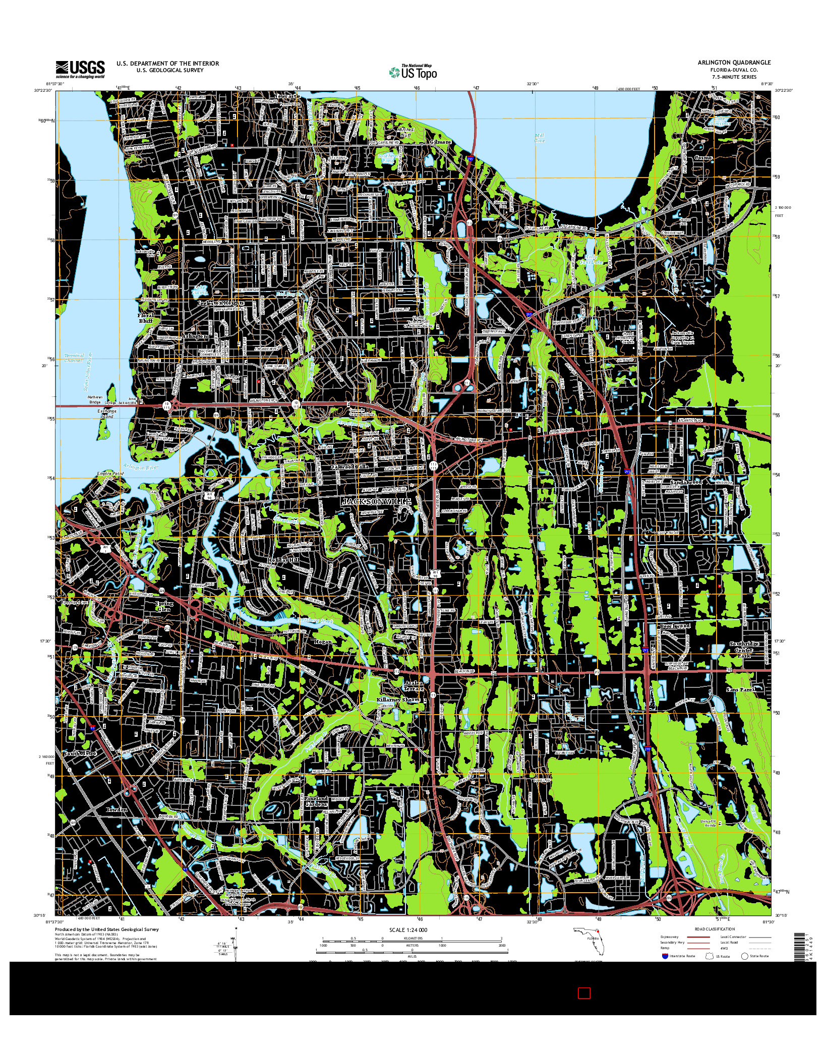 USGS US TOPO 7.5-MINUTE MAP FOR ARLINGTON, FL 2015