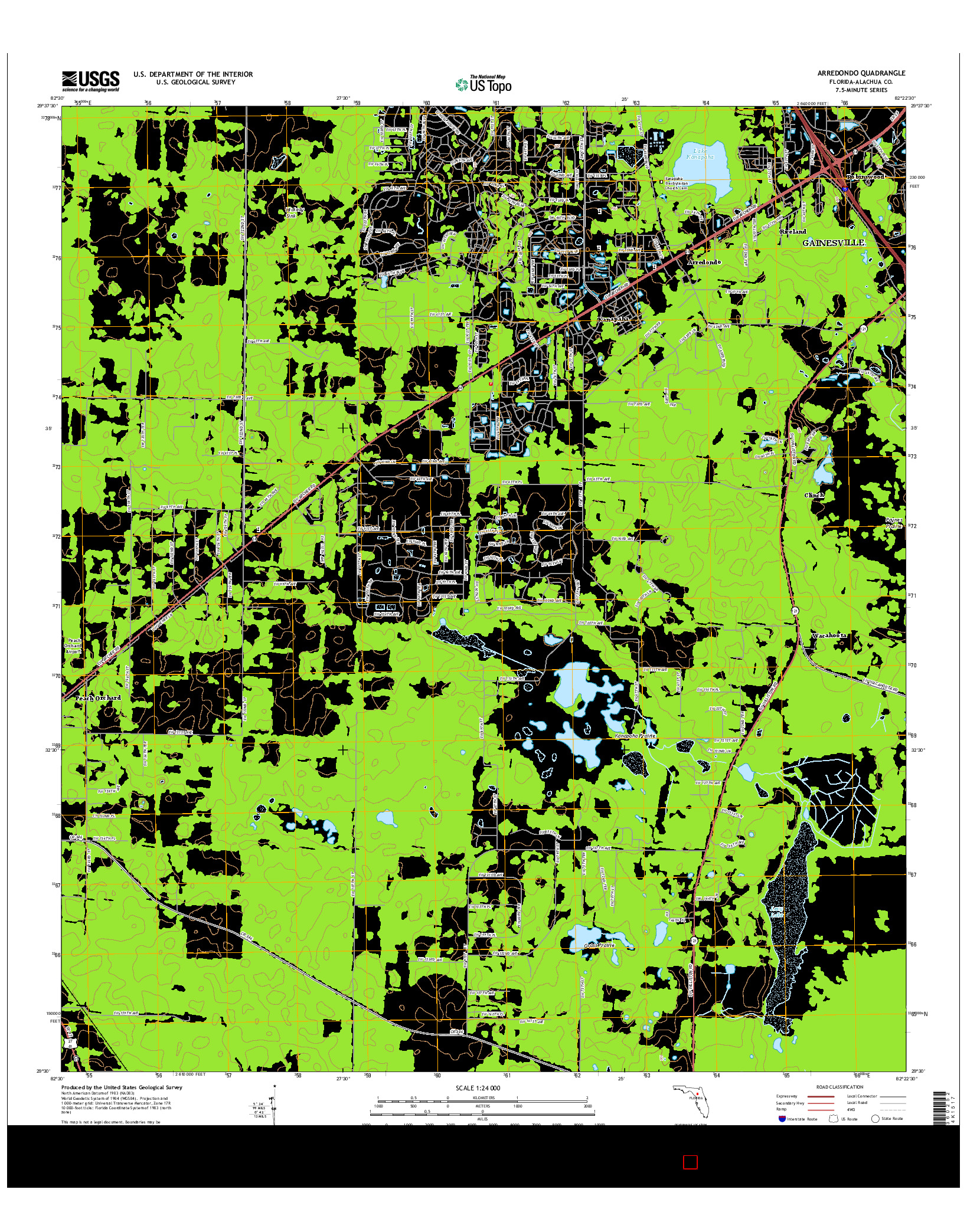 USGS US TOPO 7.5-MINUTE MAP FOR ARREDONDO, FL 2015