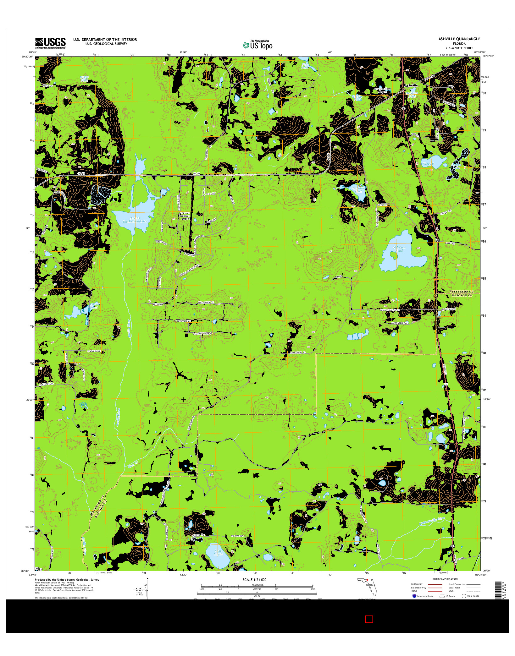 USGS US TOPO 7.5-MINUTE MAP FOR ASHVILLE, FL 2015