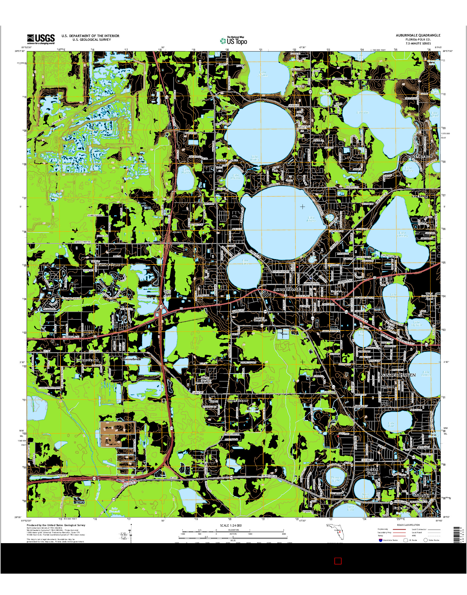 USGS US TOPO 7.5-MINUTE MAP FOR AUBURNDALE, FL 2015