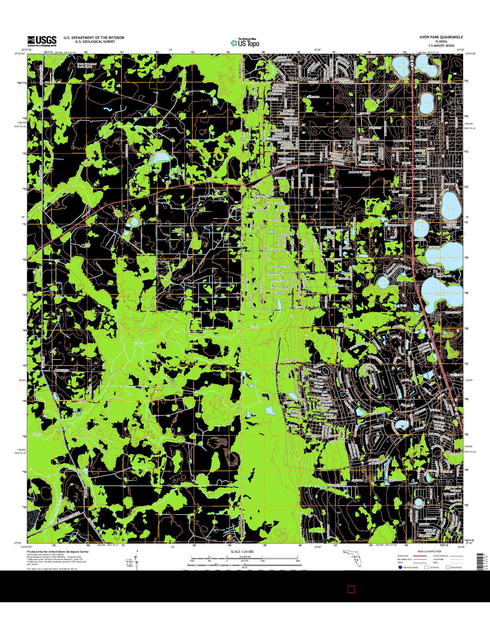 USGS US TOPO 7.5-MINUTE MAP FOR AVON PARK, FL 2015
