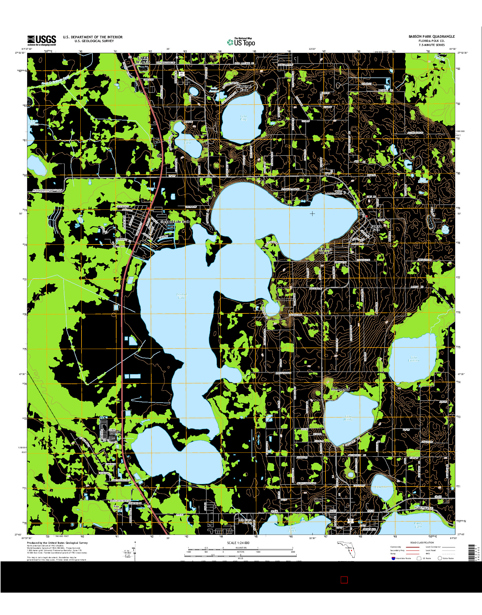 USGS US TOPO 7.5-MINUTE MAP FOR BABSON PARK, FL 2015