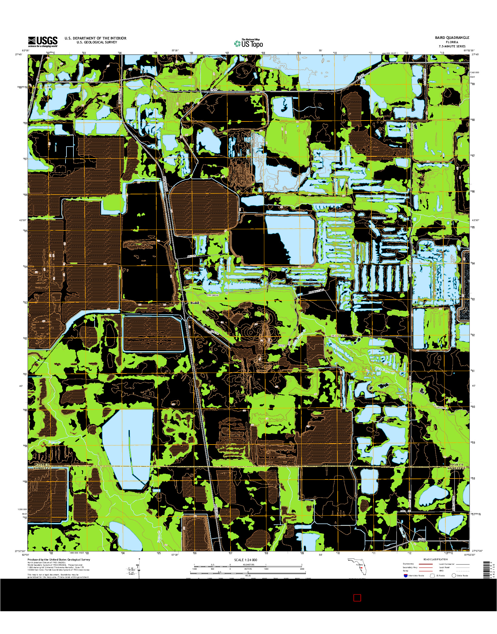 USGS US TOPO 7.5-MINUTE MAP FOR BAIRD, FL 2015