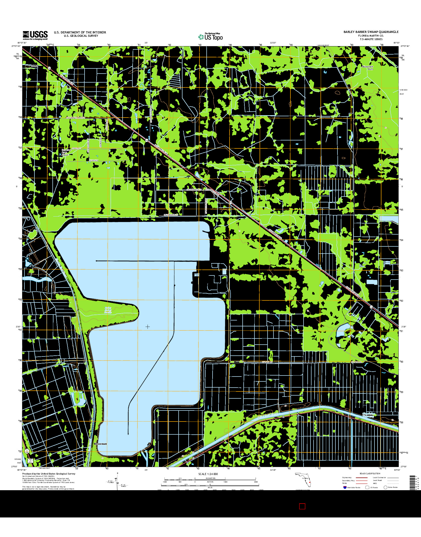 USGS US TOPO 7.5-MINUTE MAP FOR BARLEY BARBER SWAMP, FL 2015
