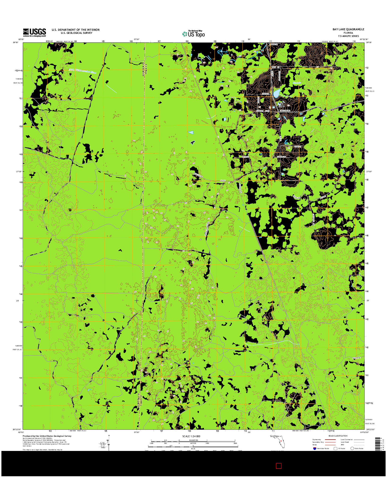 USGS US TOPO 7.5-MINUTE MAP FOR BAY LAKE, FL 2015