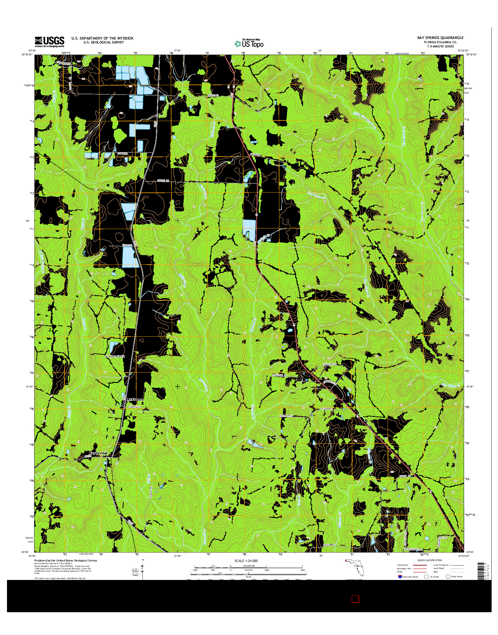 USGS US TOPO 7.5-MINUTE MAP FOR BAY SPRINGS, FL 2015