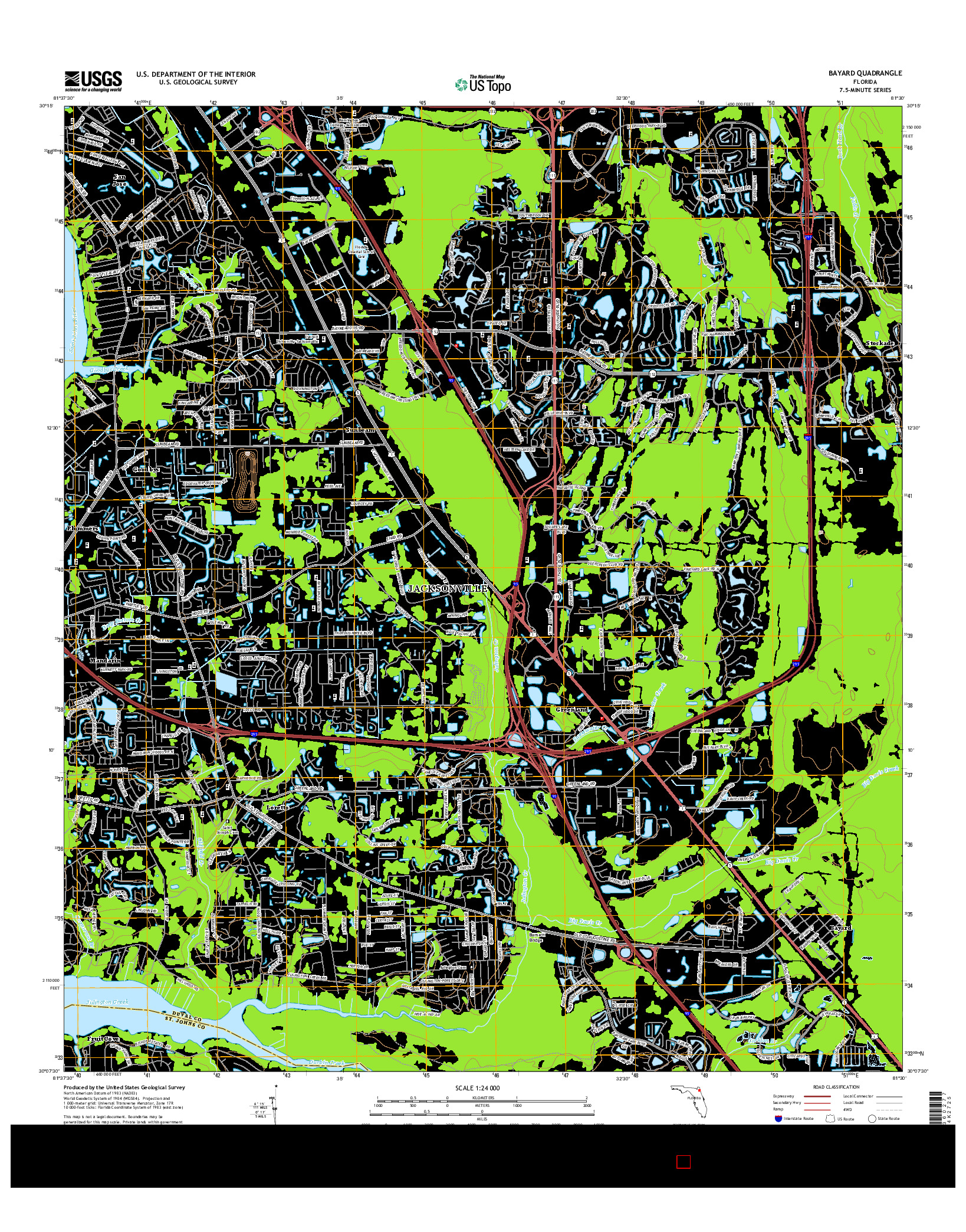 USGS US TOPO 7.5-MINUTE MAP FOR BAYARD, FL 2015