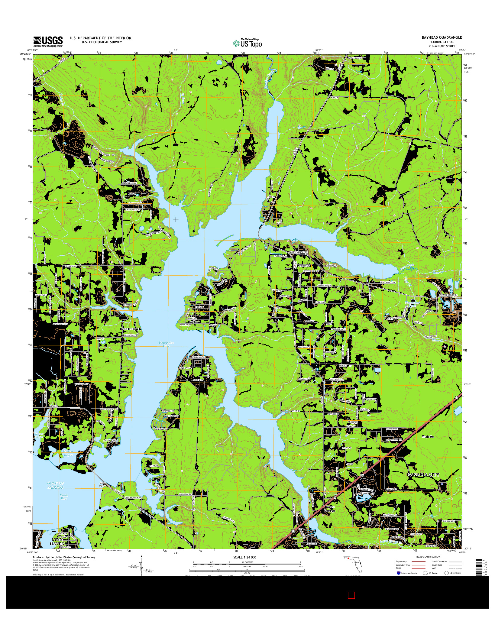USGS US TOPO 7.5-MINUTE MAP FOR BAYHEAD, FL 2015