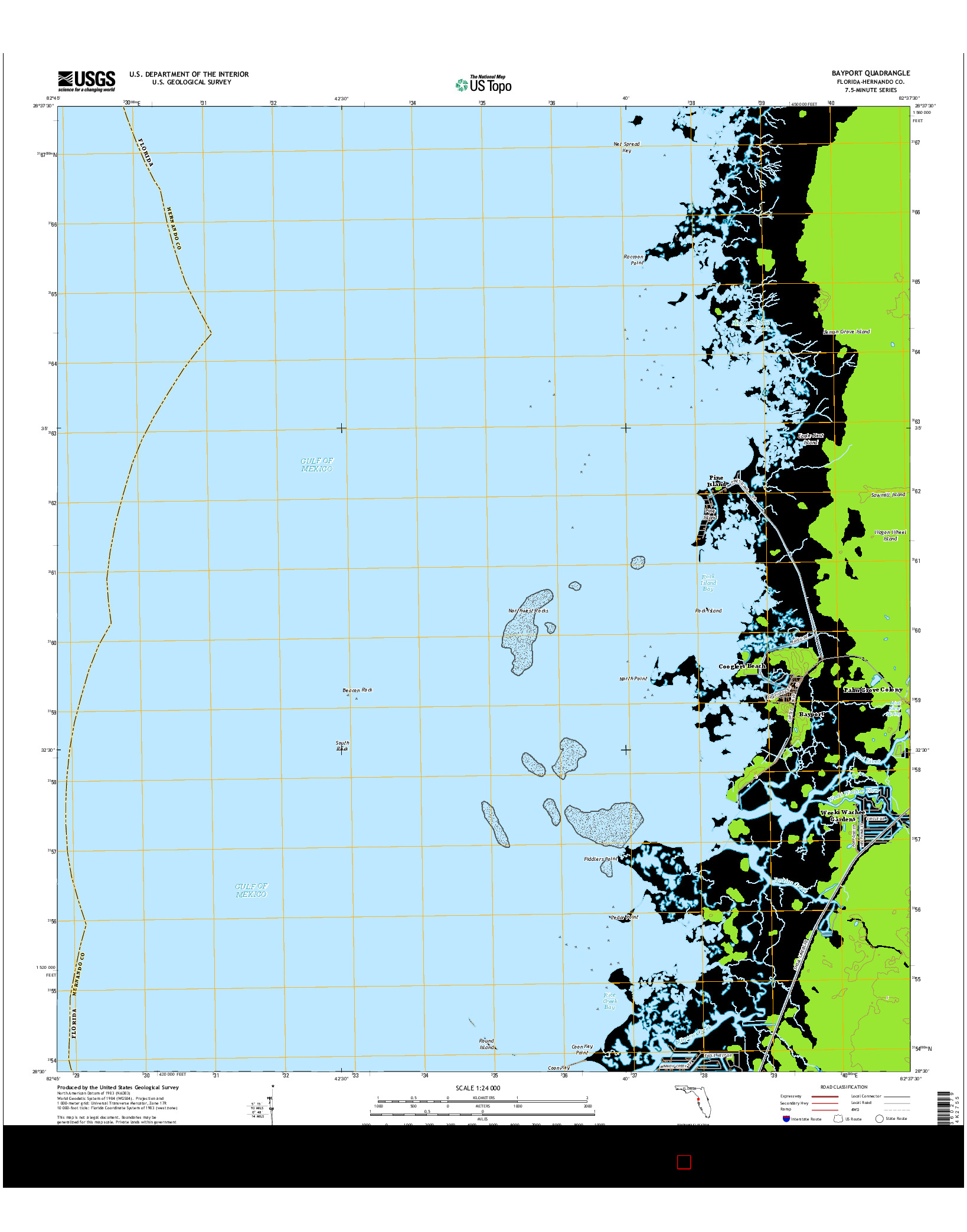 USGS US TOPO 7.5-MINUTE MAP FOR BAYPORT, FL 2015