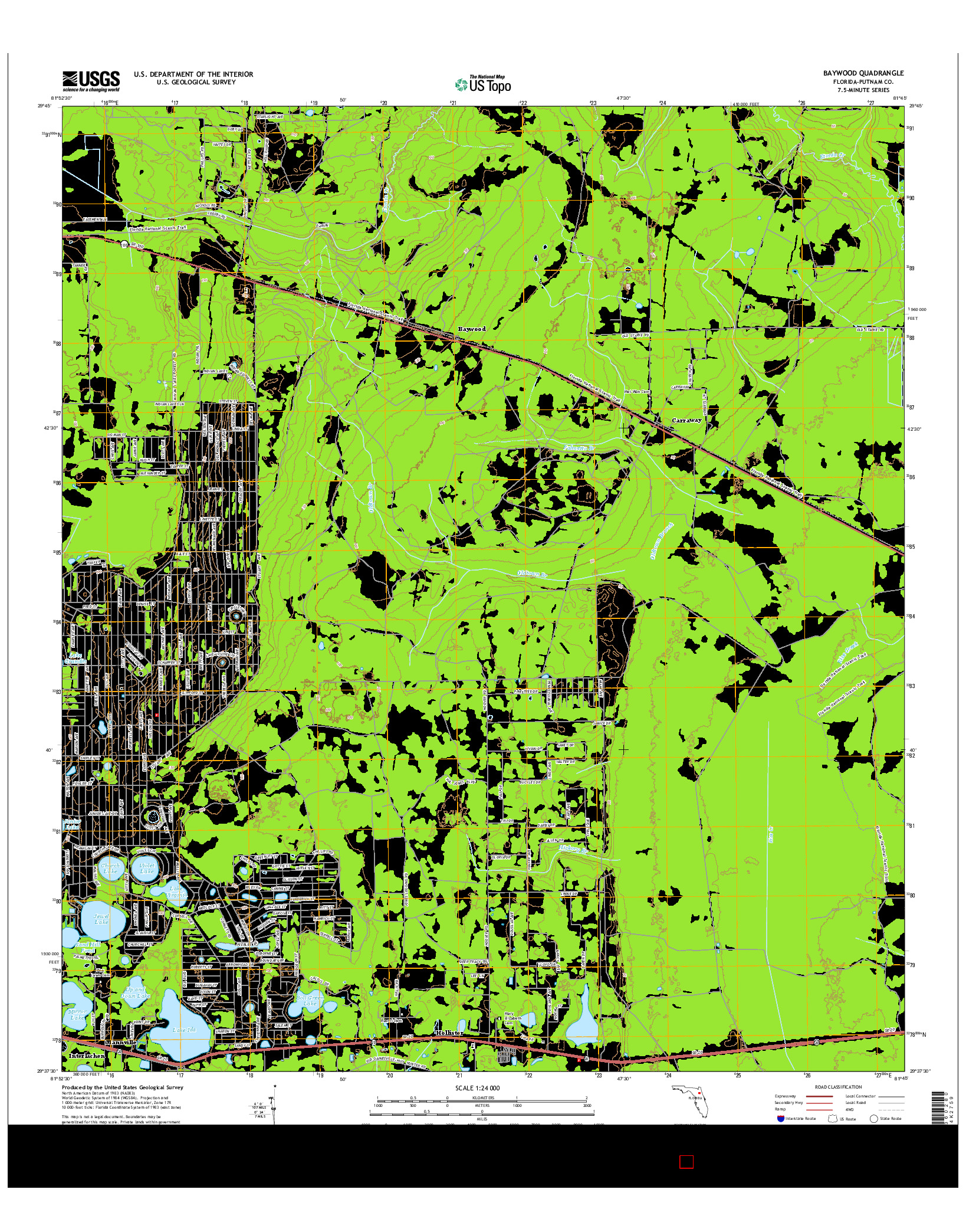 USGS US TOPO 7.5-MINUTE MAP FOR BAYWOOD, FL 2015