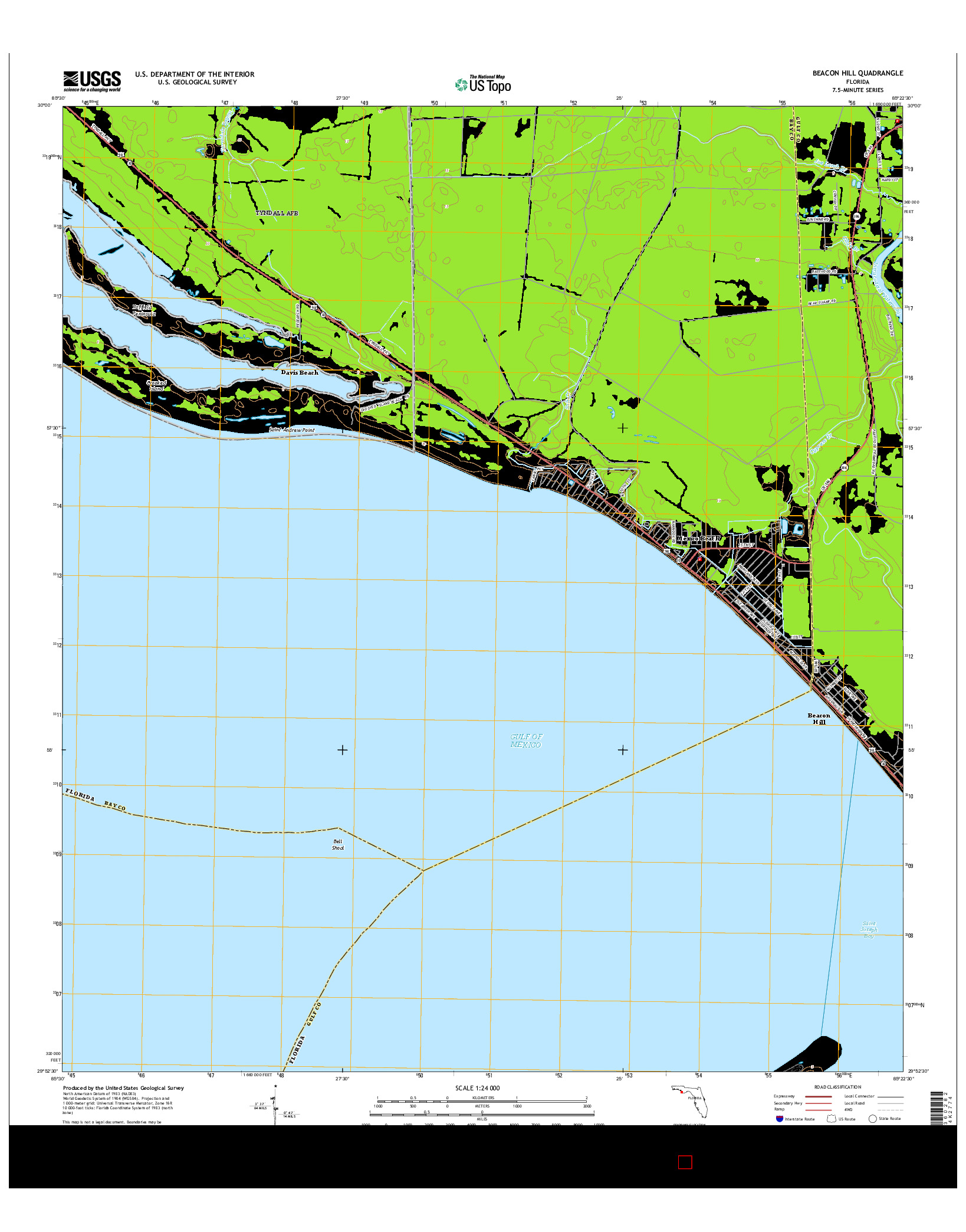 USGS US TOPO 7.5-MINUTE MAP FOR BEACON HILL, FL 2015