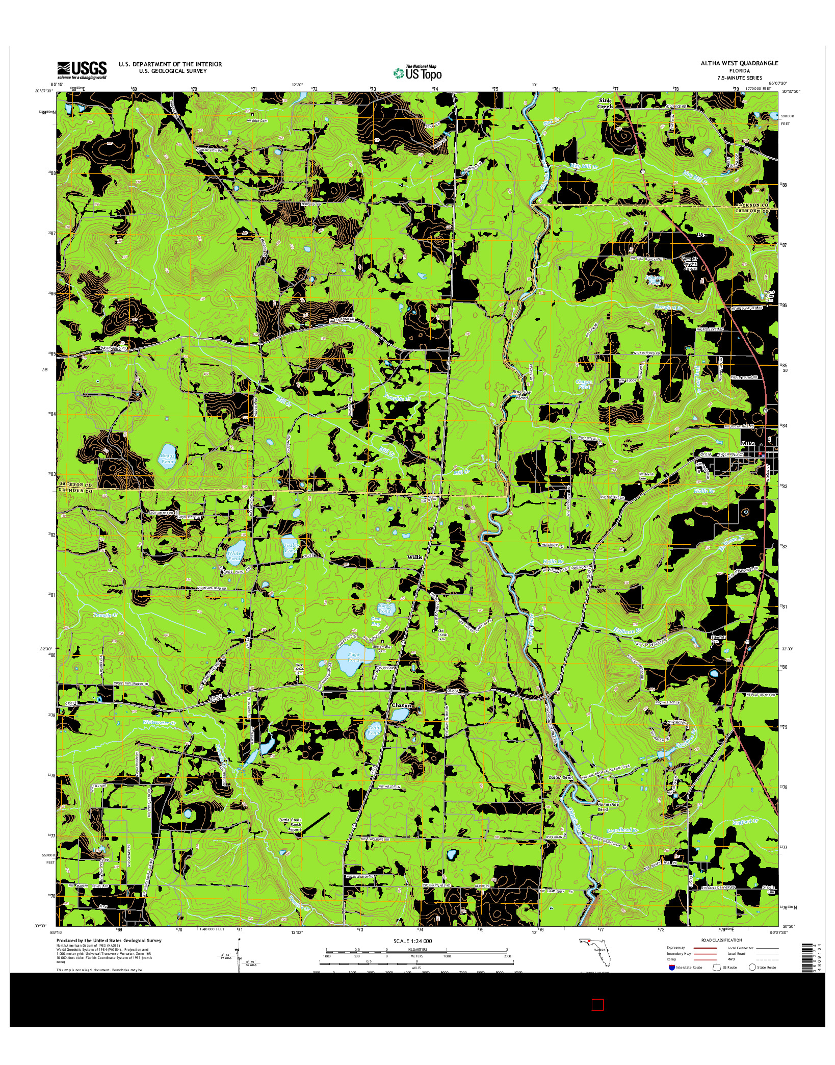 USGS US TOPO 7.5-MINUTE MAP FOR ALTHA WEST, FL 2015