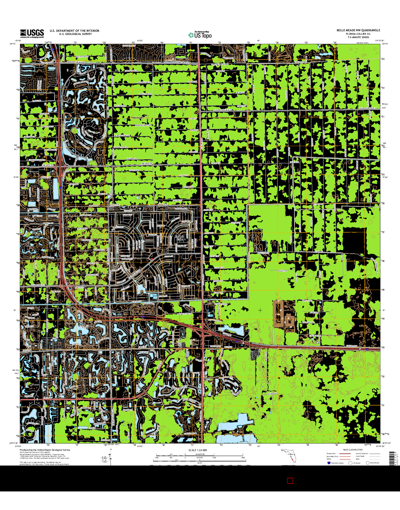 USGS US TOPO 7.5-MINUTE MAP FOR BELLE MEADE NW, FL 2015