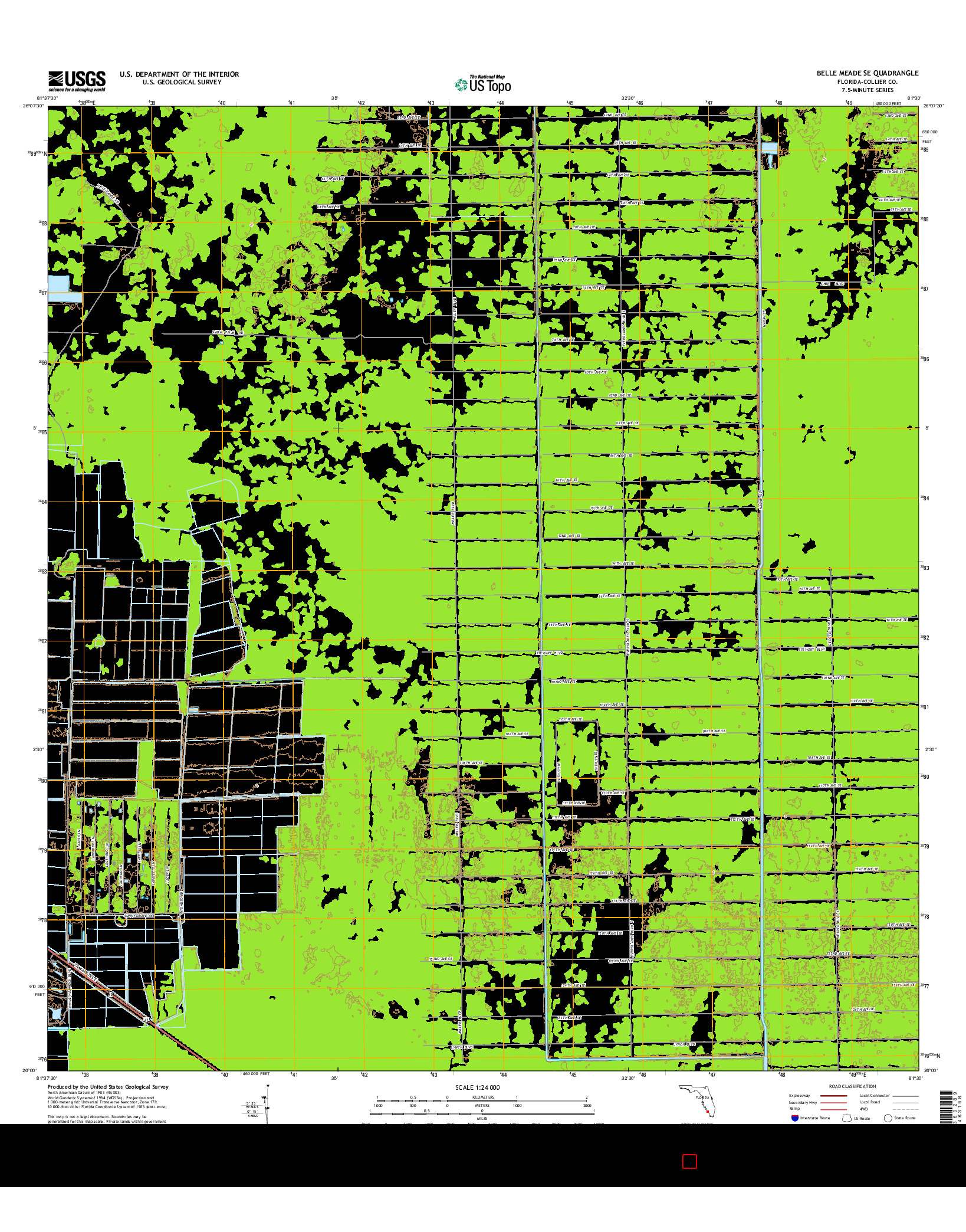 USGS US TOPO 7.5-MINUTE MAP FOR BELLE MEADE SE, FL 2015
