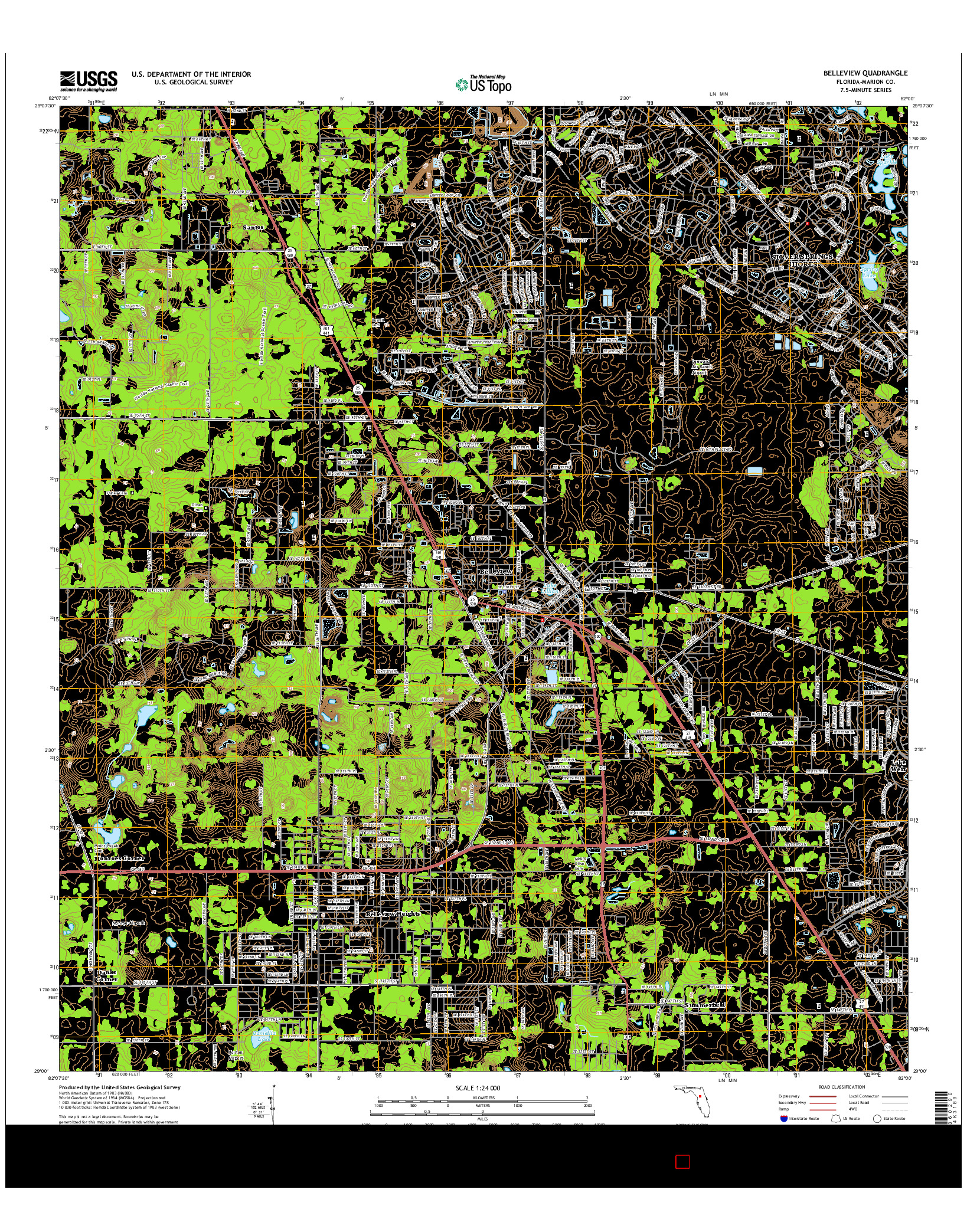 USGS US TOPO 7.5-MINUTE MAP FOR BELLEVIEW, FL 2015