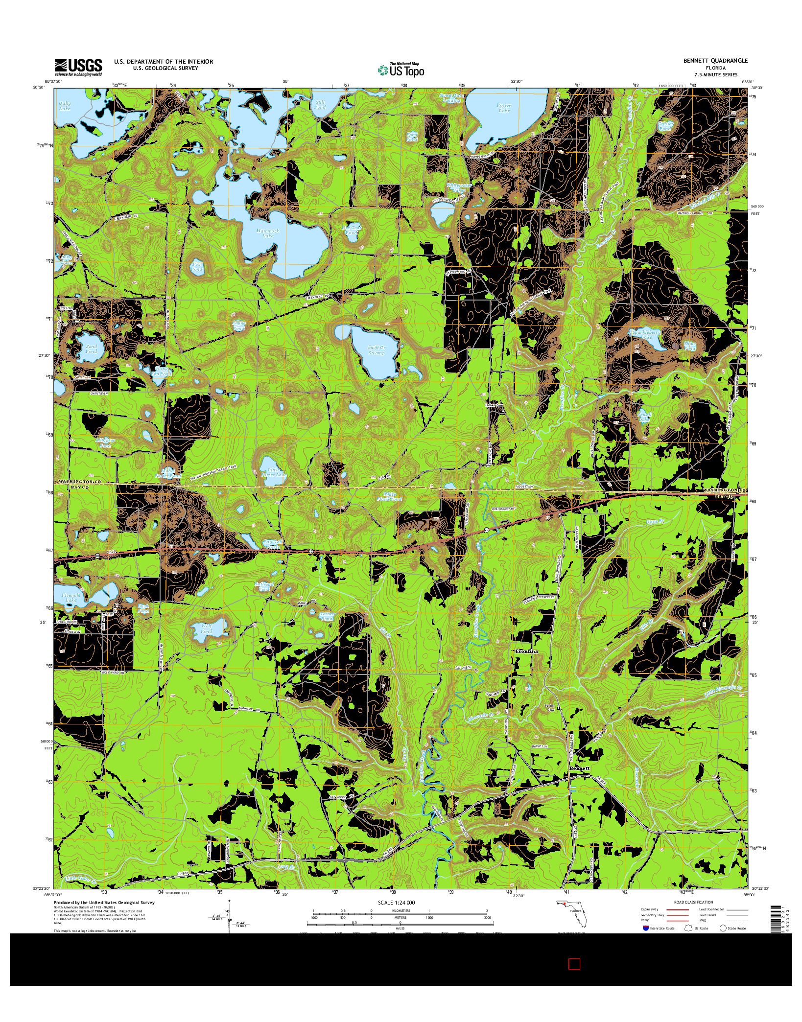 USGS US TOPO 7.5-MINUTE MAP FOR BENNETT, FL 2015