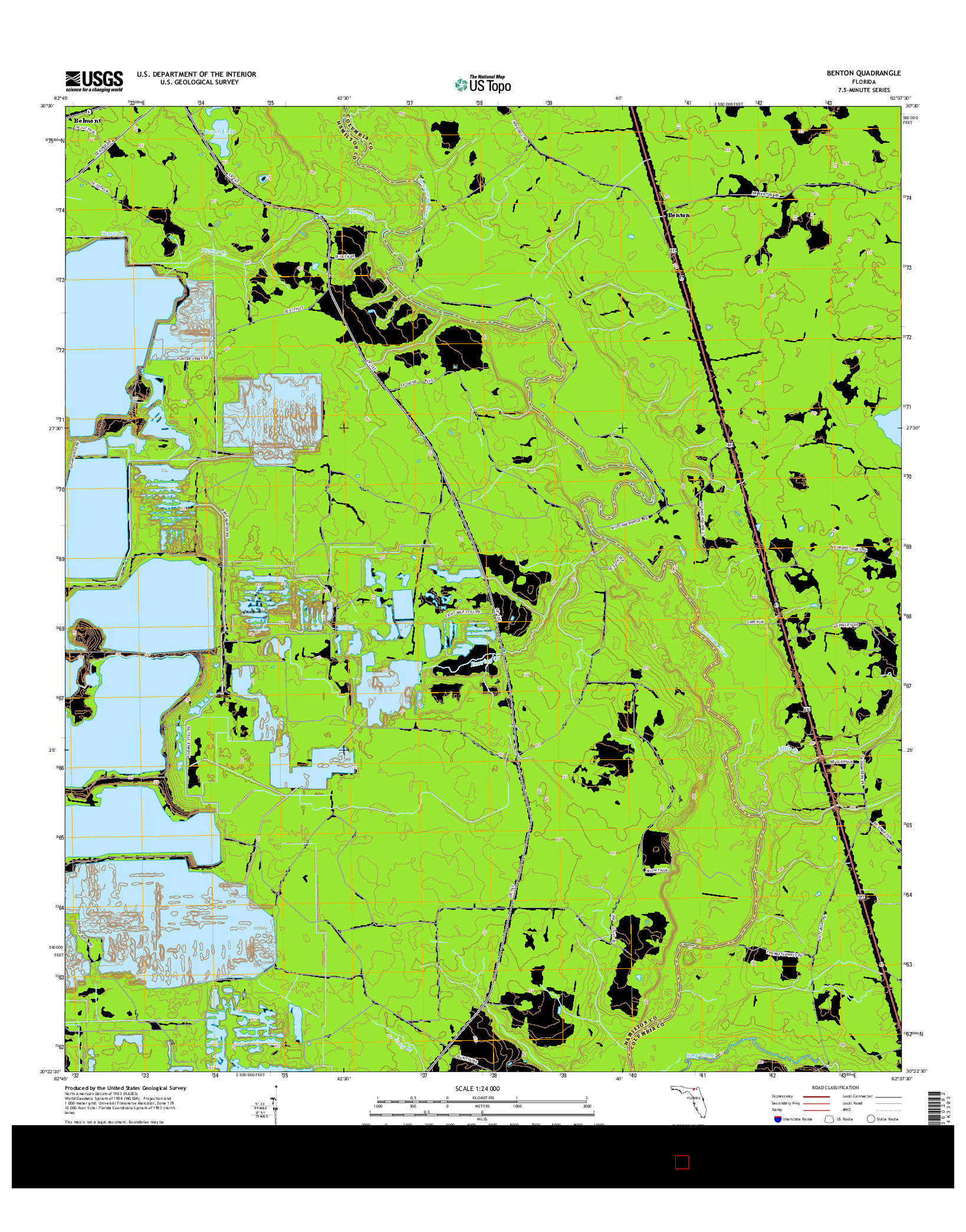 USGS US TOPO 7.5-MINUTE MAP FOR BENTON, FL 2015