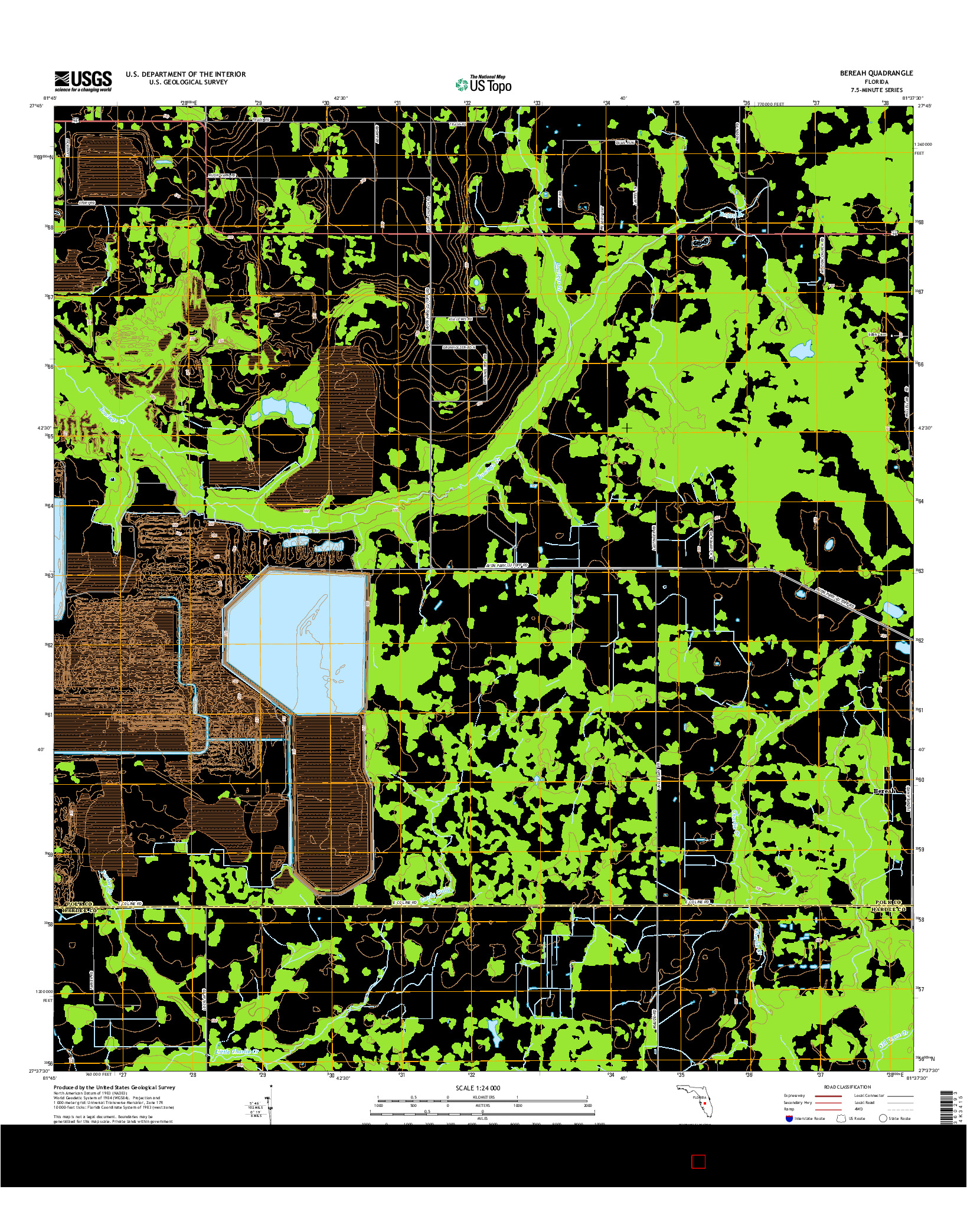 USGS US TOPO 7.5-MINUTE MAP FOR BEREAH, FL 2015