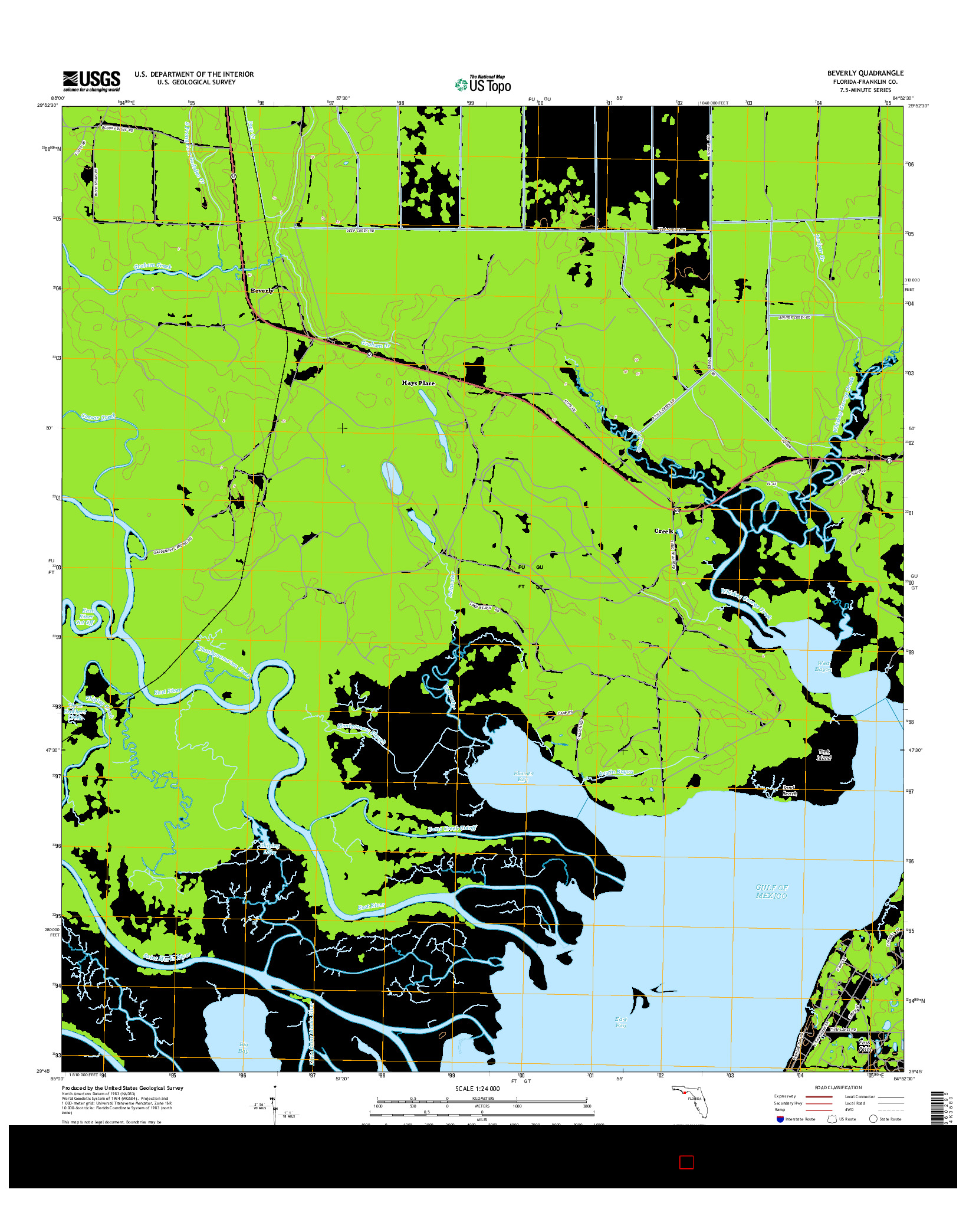 USGS US TOPO 7.5-MINUTE MAP FOR BEVERLY, FL 2015