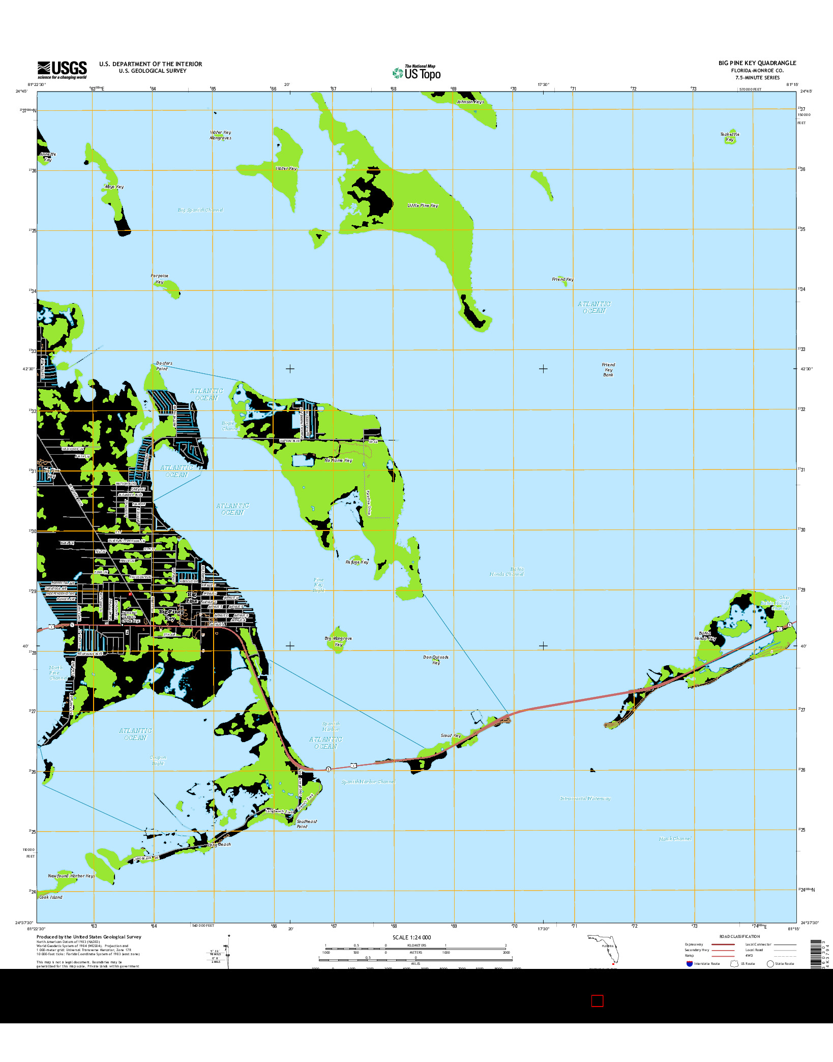 USGS US TOPO 7.5-MINUTE MAP FOR BIG PINE KEY, FL 2015