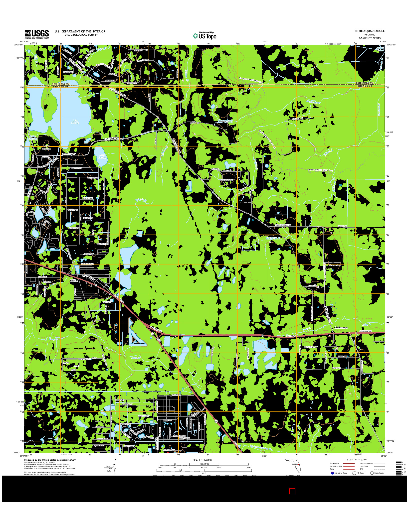 USGS US TOPO 7.5-MINUTE MAP FOR BITHLO, FL 2015