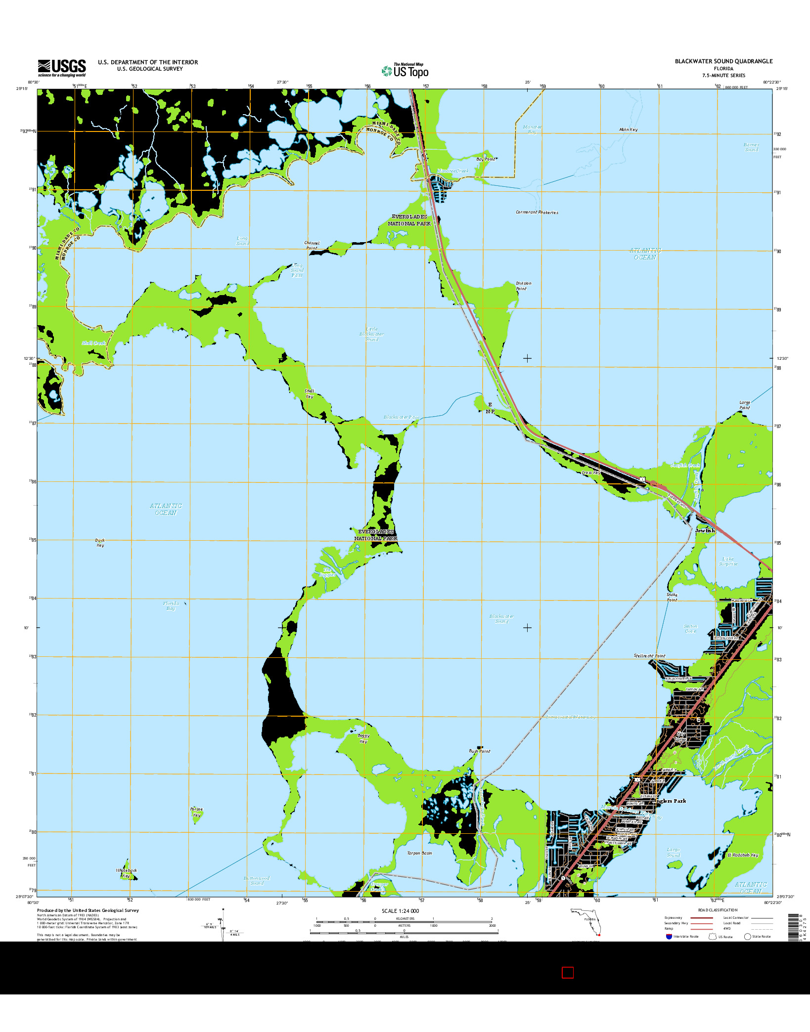 USGS US TOPO 7.5-MINUTE MAP FOR BLACKWATER SOUND, FL 2015