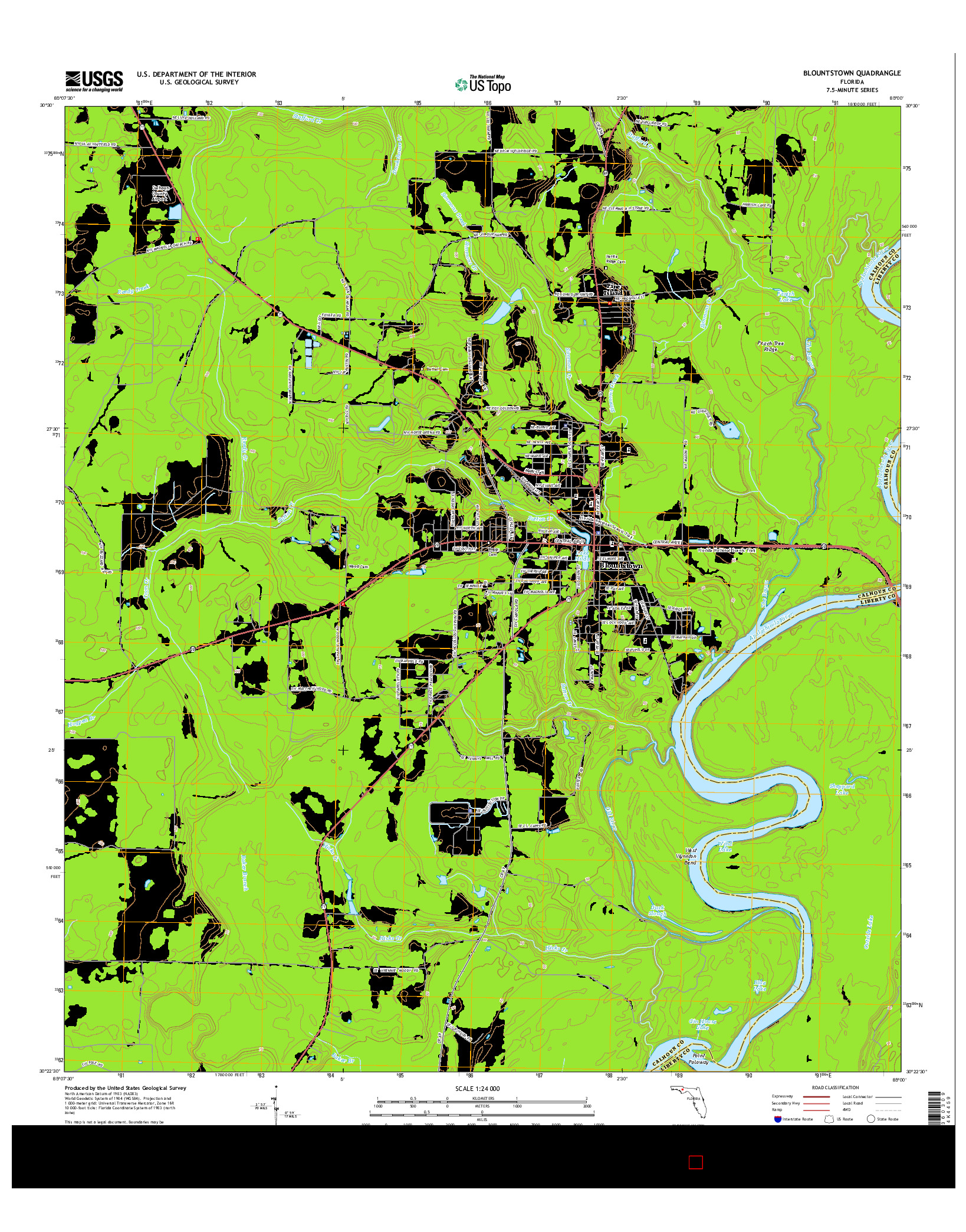 USGS US TOPO 7.5-MINUTE MAP FOR BLOUNTSTOWN, FL 2015