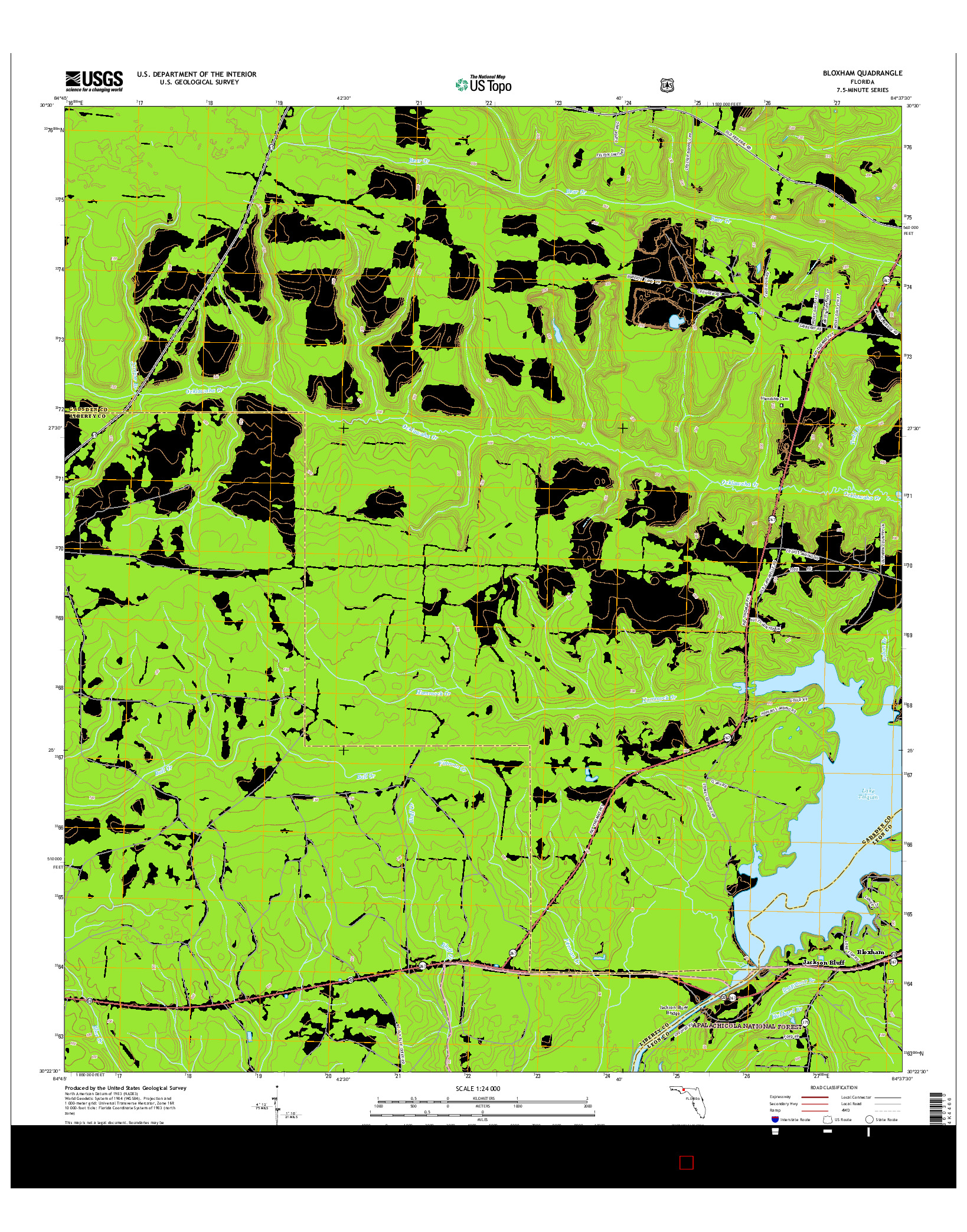 USGS US TOPO 7.5-MINUTE MAP FOR BLOXHAM, FL 2015