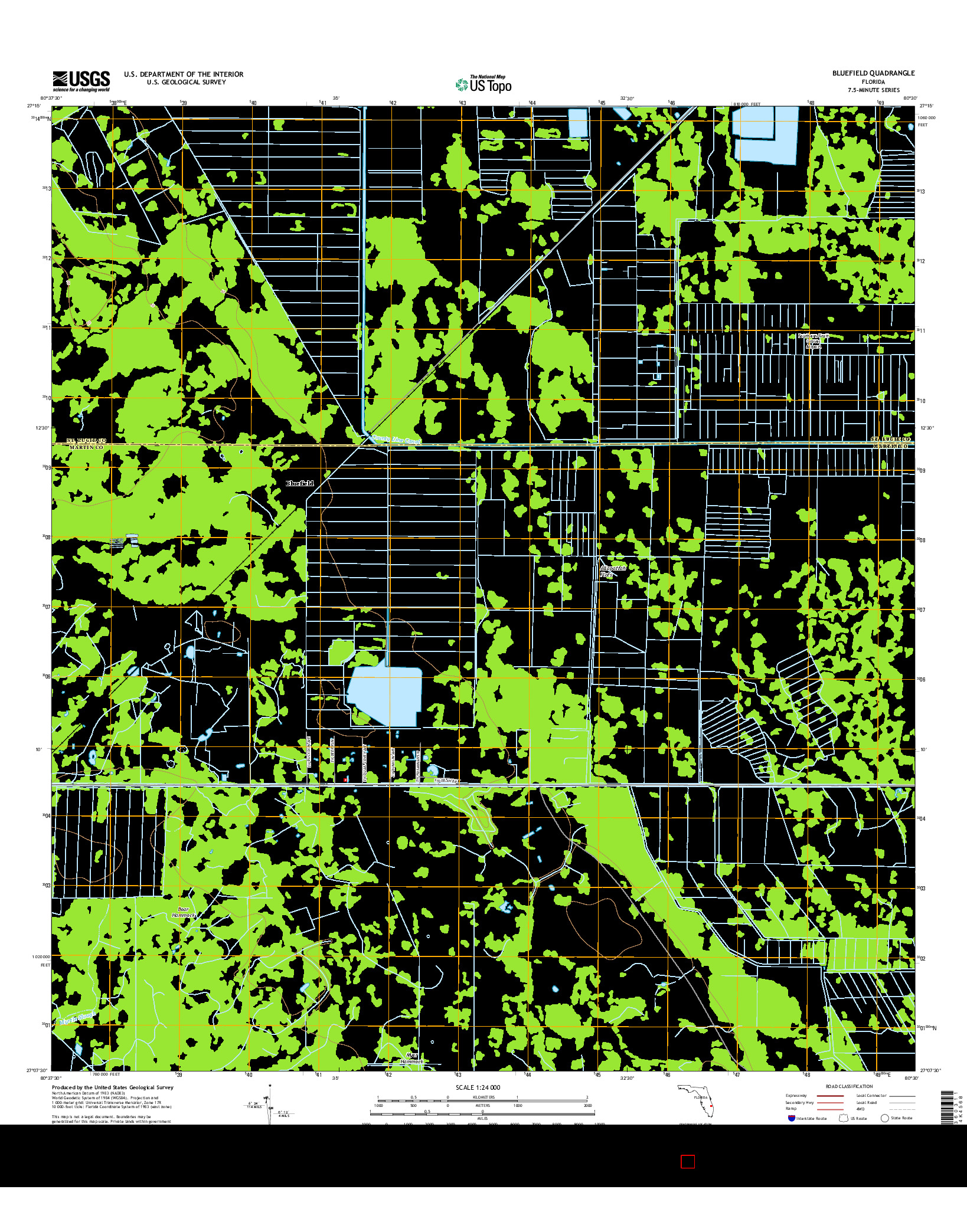 USGS US TOPO 7.5-MINUTE MAP FOR BLUEFIELD, FL 2015