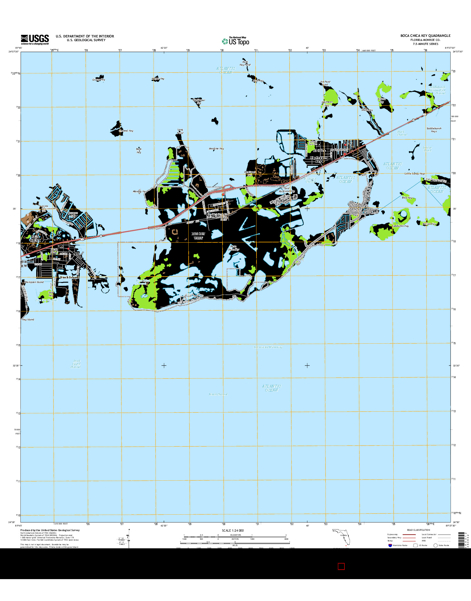USGS US TOPO 7.5-MINUTE MAP FOR BOCA CHICA KEY, FL 2015