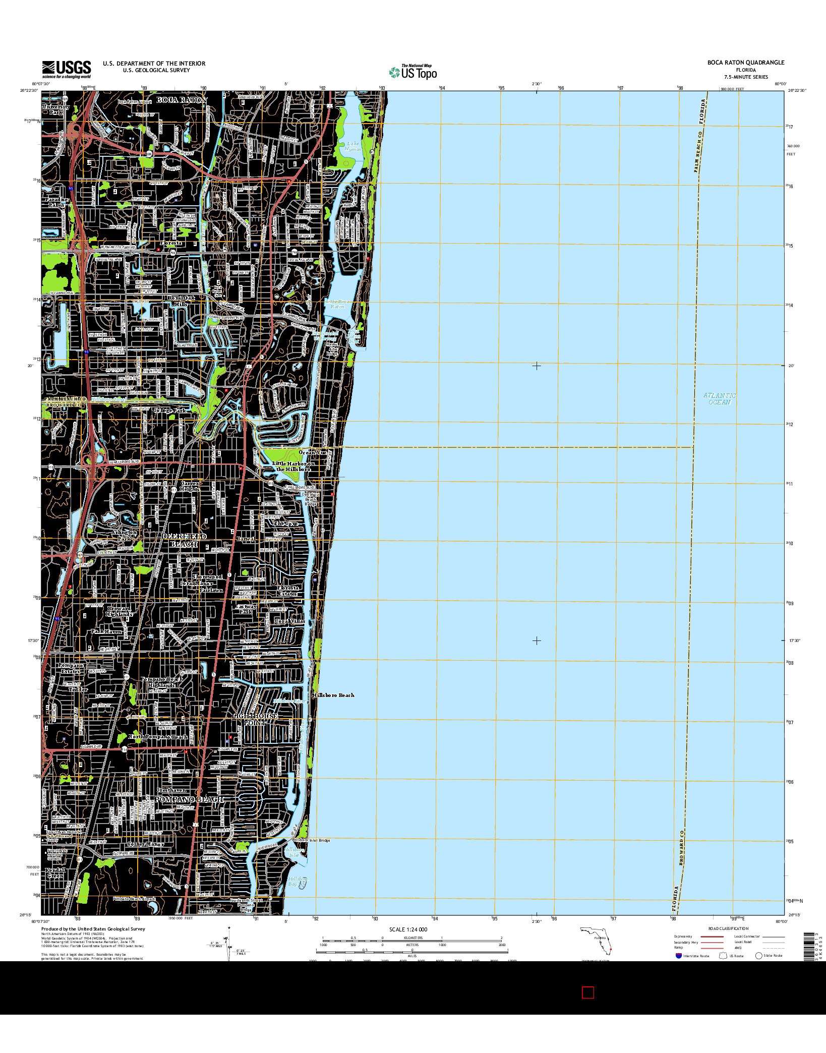 USGS US TOPO 7.5-MINUTE MAP FOR BOCA RATON, FL 2015