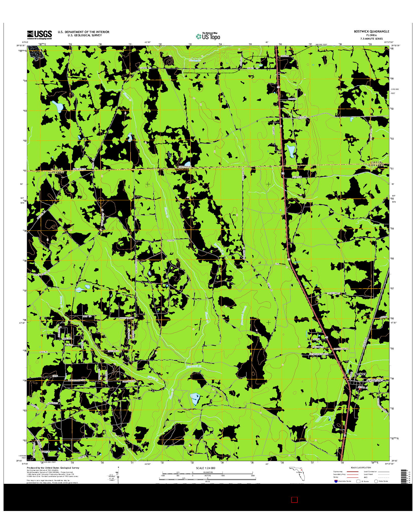 USGS US TOPO 7.5-MINUTE MAP FOR BOSTWICK, FL 2015