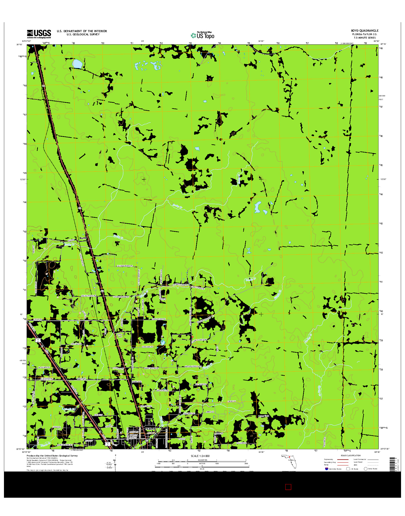 USGS US TOPO 7.5-MINUTE MAP FOR BOYD, FL 2015