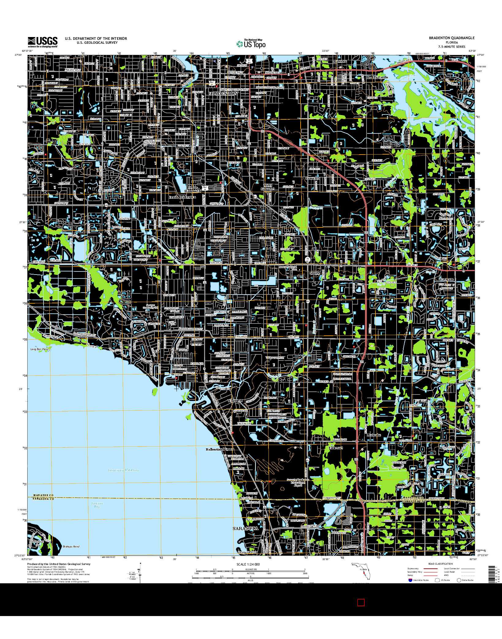 USGS US TOPO 7.5-MINUTE MAP FOR BRADENTON, FL 2015