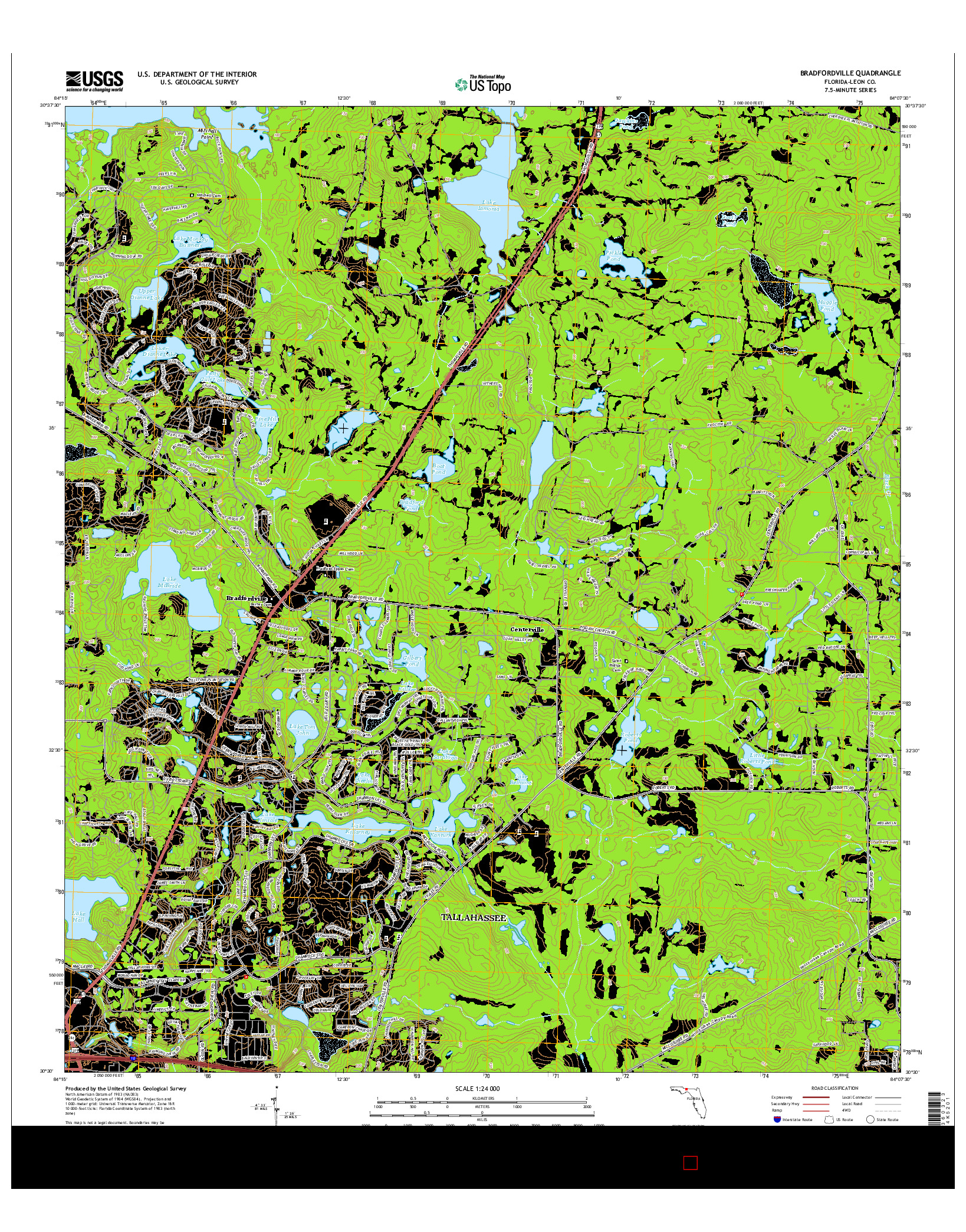 USGS US TOPO 7.5-MINUTE MAP FOR BRADFORDVILLE, FL 2015