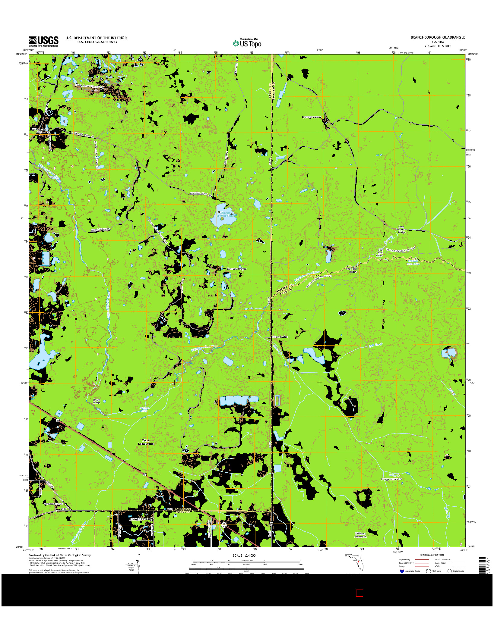 USGS US TOPO 7.5-MINUTE MAP FOR BRANCHBOROUGH, FL 2015