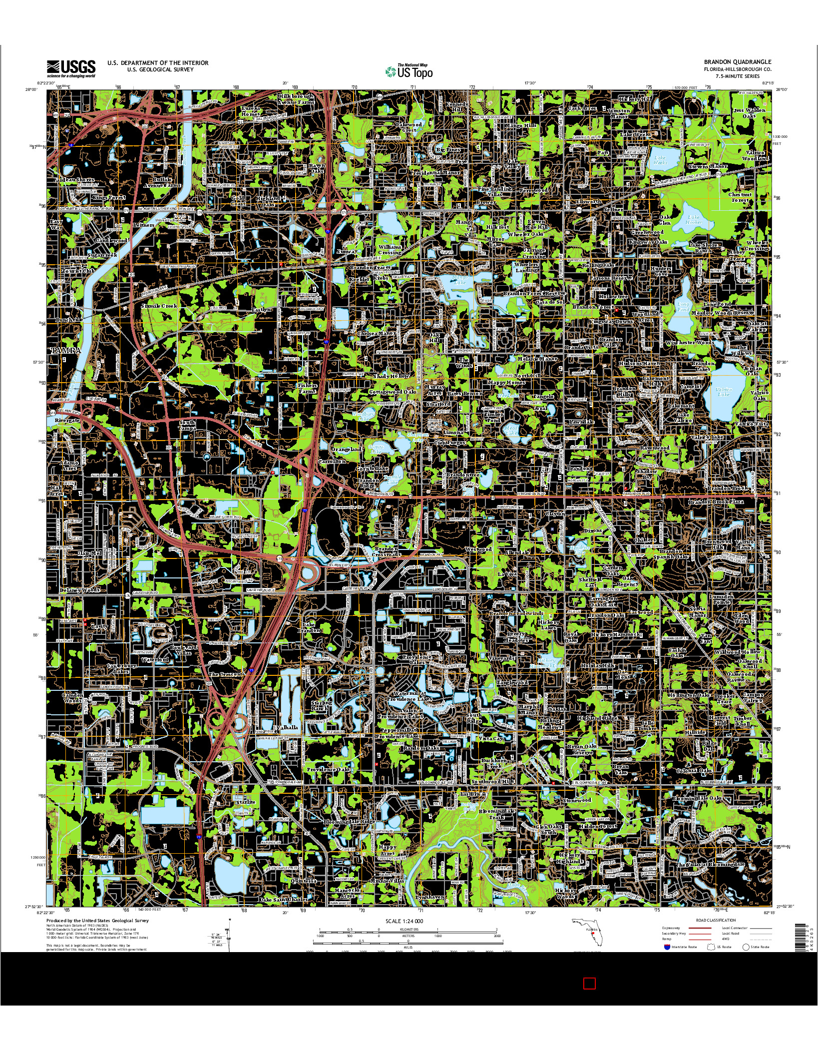 USGS US TOPO 7.5-MINUTE MAP FOR BRANDON, FL 2015