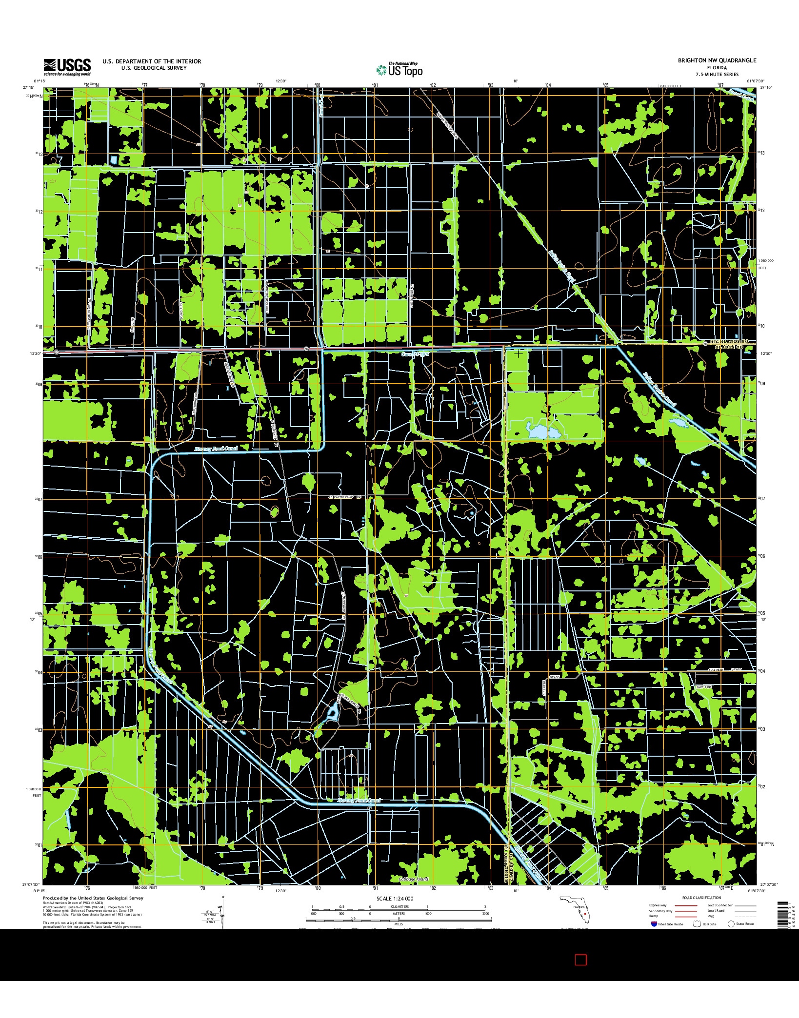 USGS US TOPO 7.5-MINUTE MAP FOR BRIGHTON NW, FL 2015