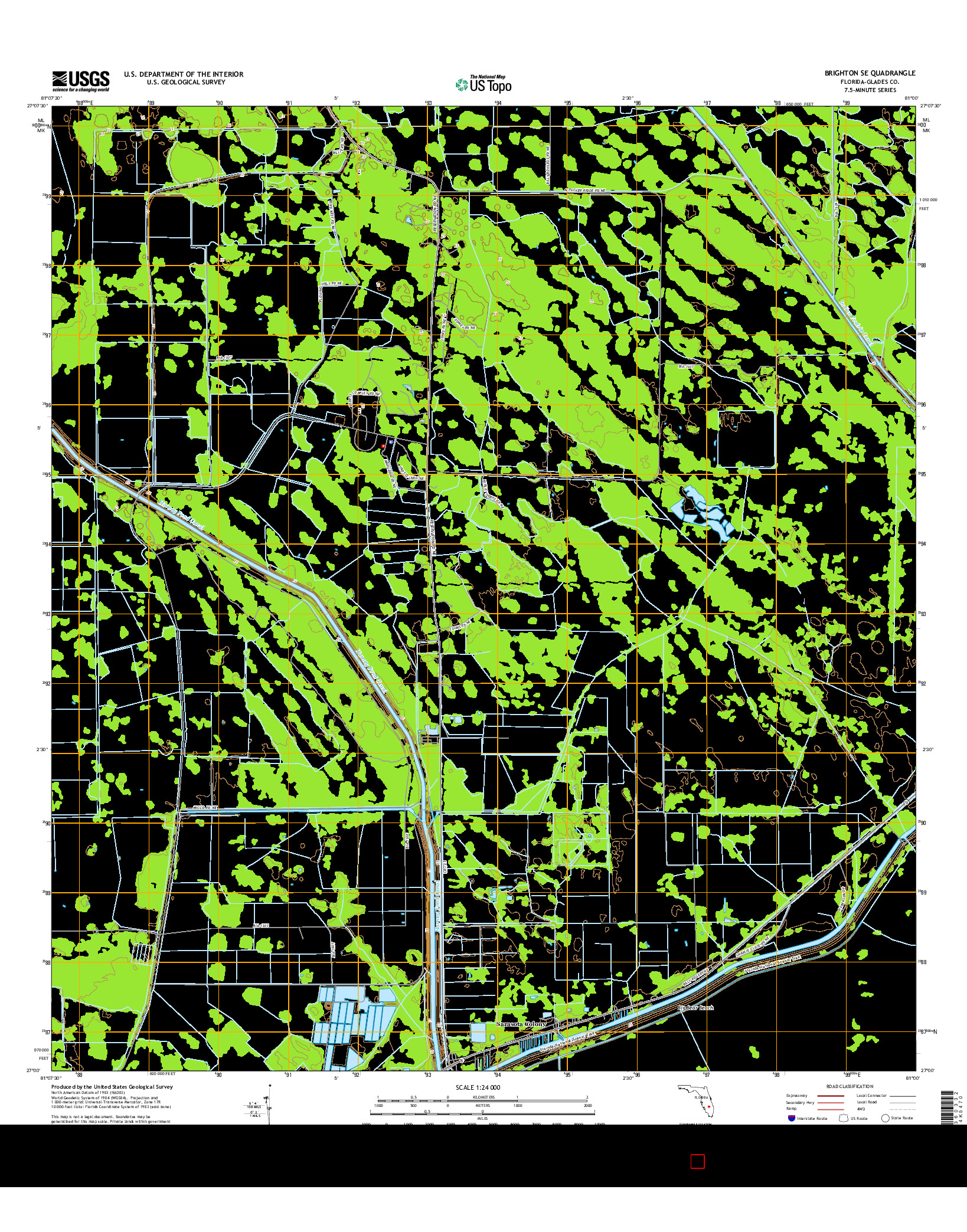 USGS US TOPO 7.5-MINUTE MAP FOR BRIGHTON SE, FL 2015