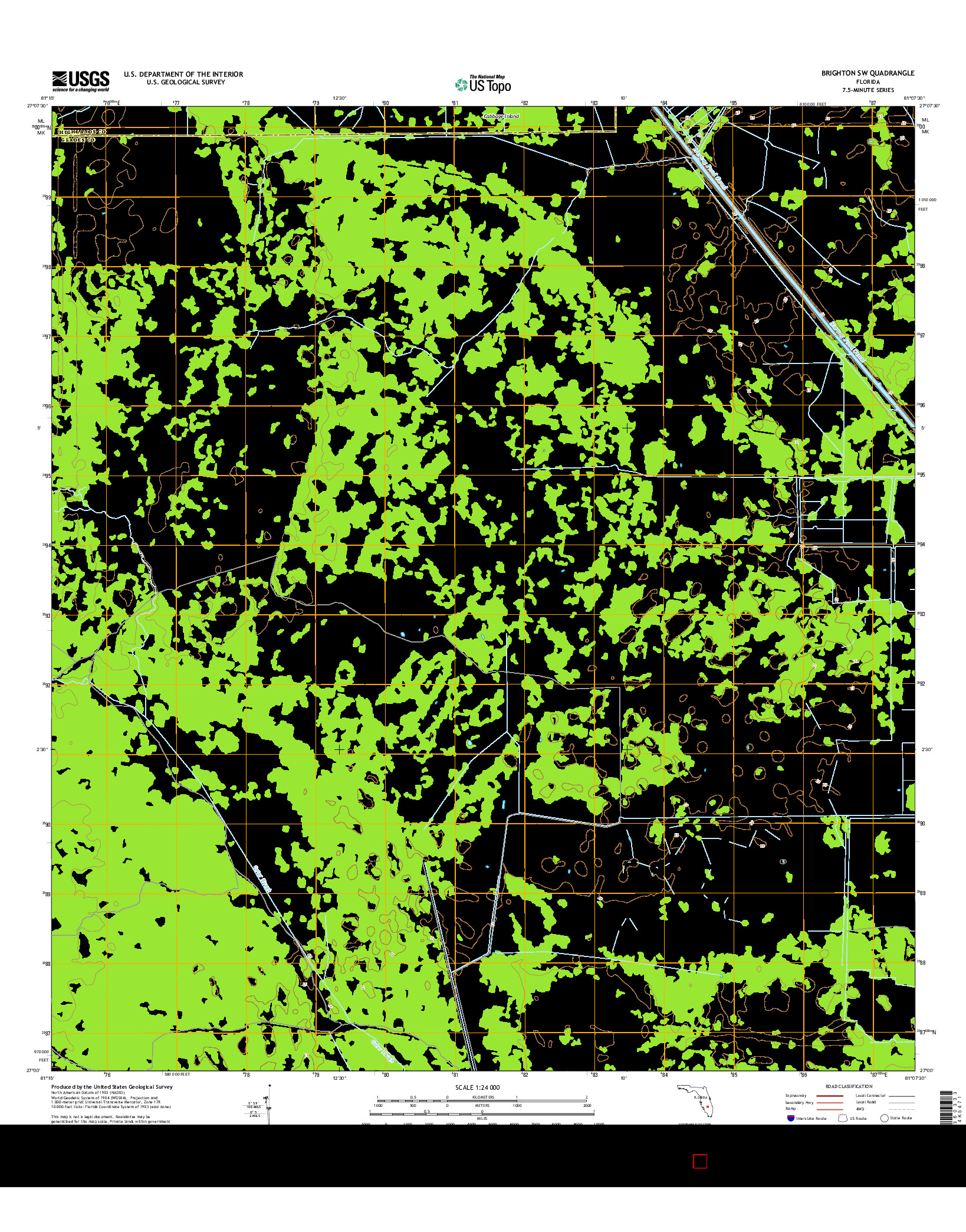 USGS US TOPO 7.5-MINUTE MAP FOR BRIGHTON SW, FL 2015
