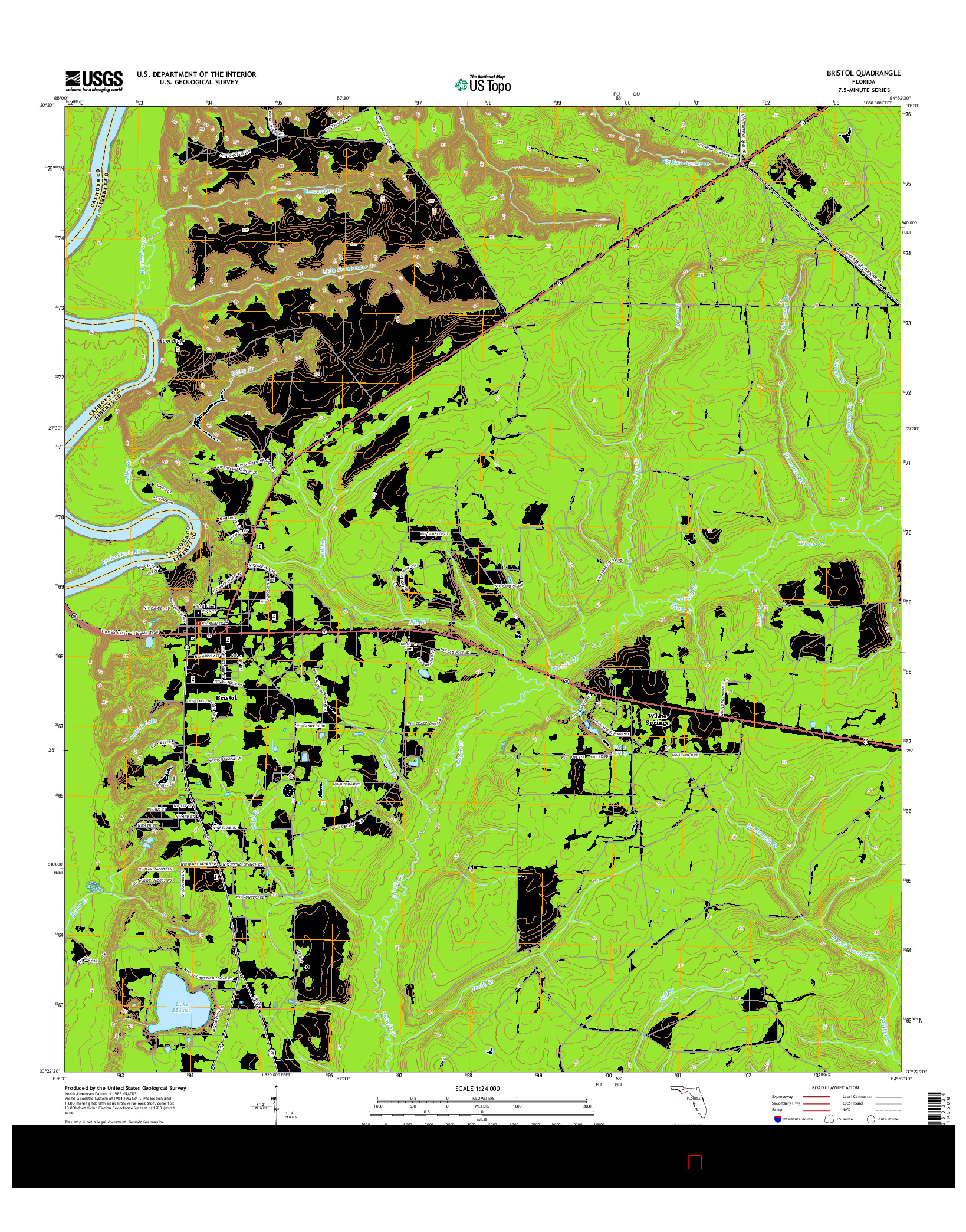 USGS US TOPO 7.5-MINUTE MAP FOR BRISTOL, FL 2015