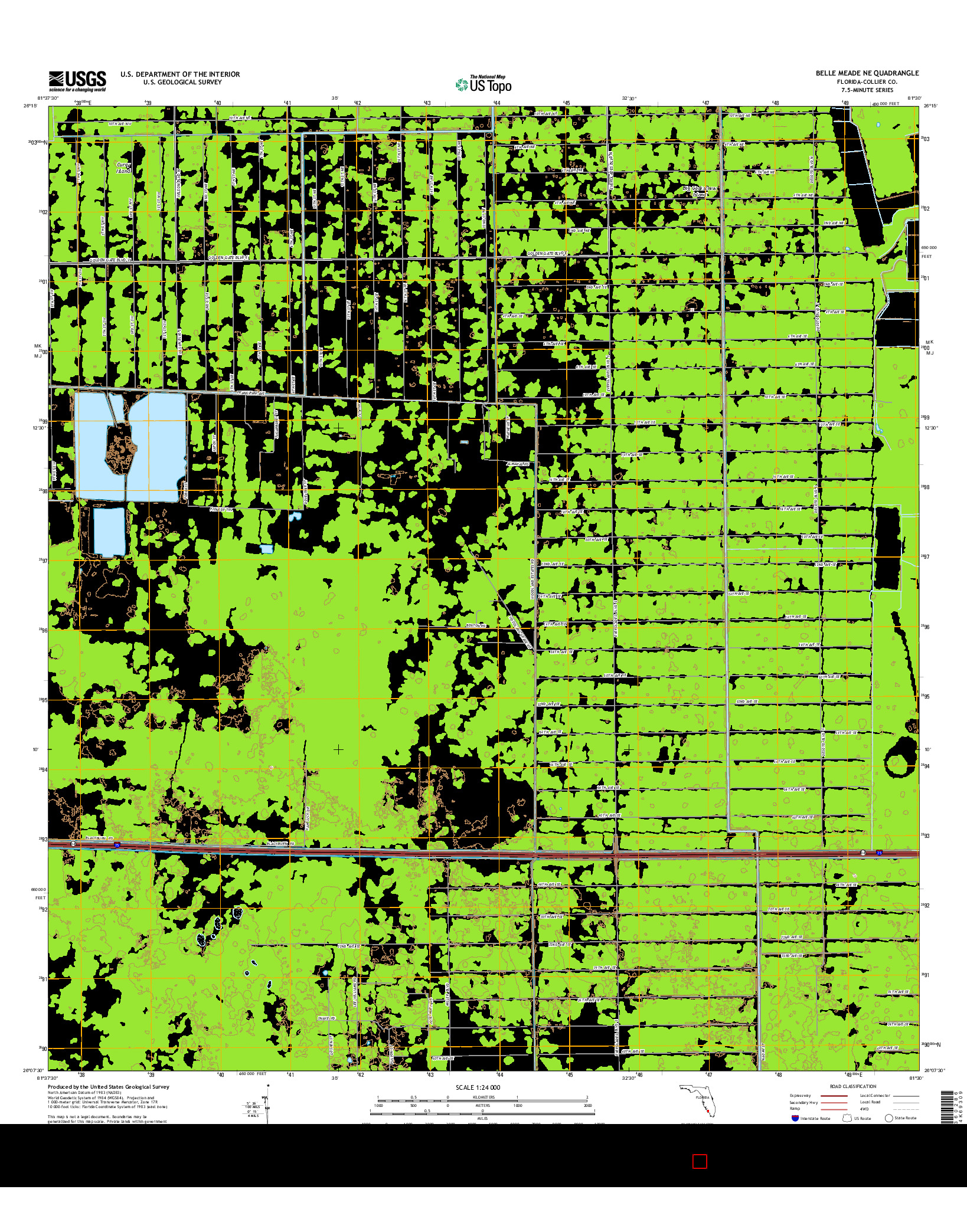 USGS US TOPO 7.5-MINUTE MAP FOR BELLE MEADE NE, FL 2015